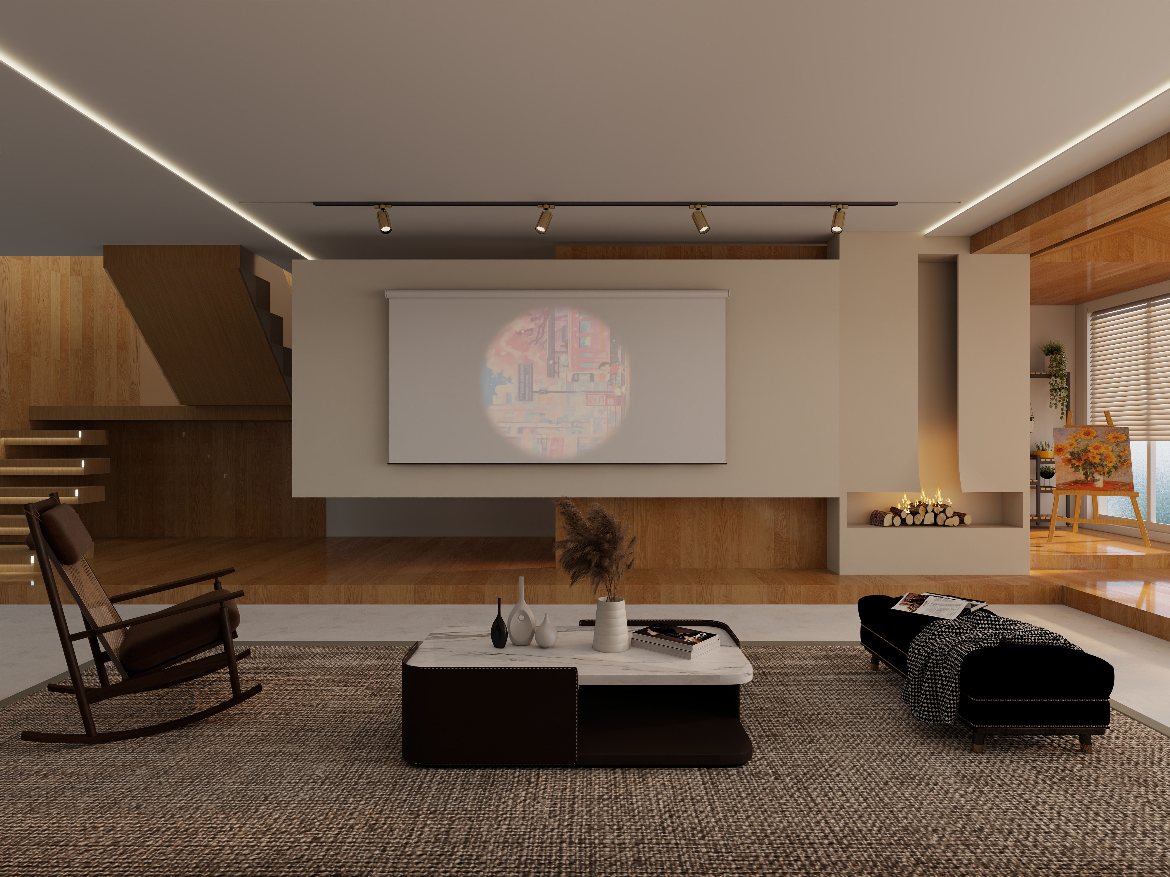 清梦叹星河-原木风装修效果图