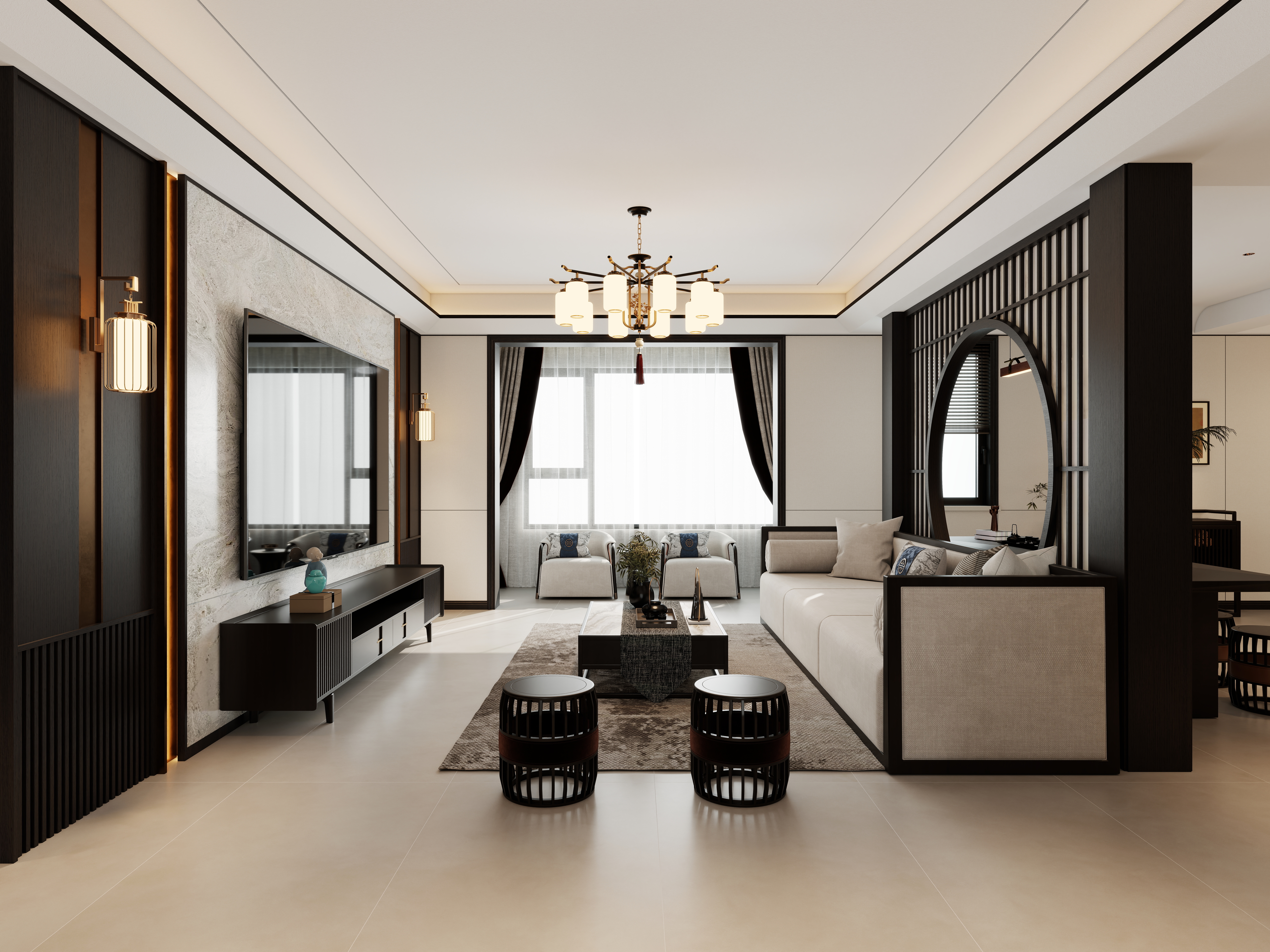 垣曲陈设计-宇晟华庭1-1802（新中式）-装修设计方案