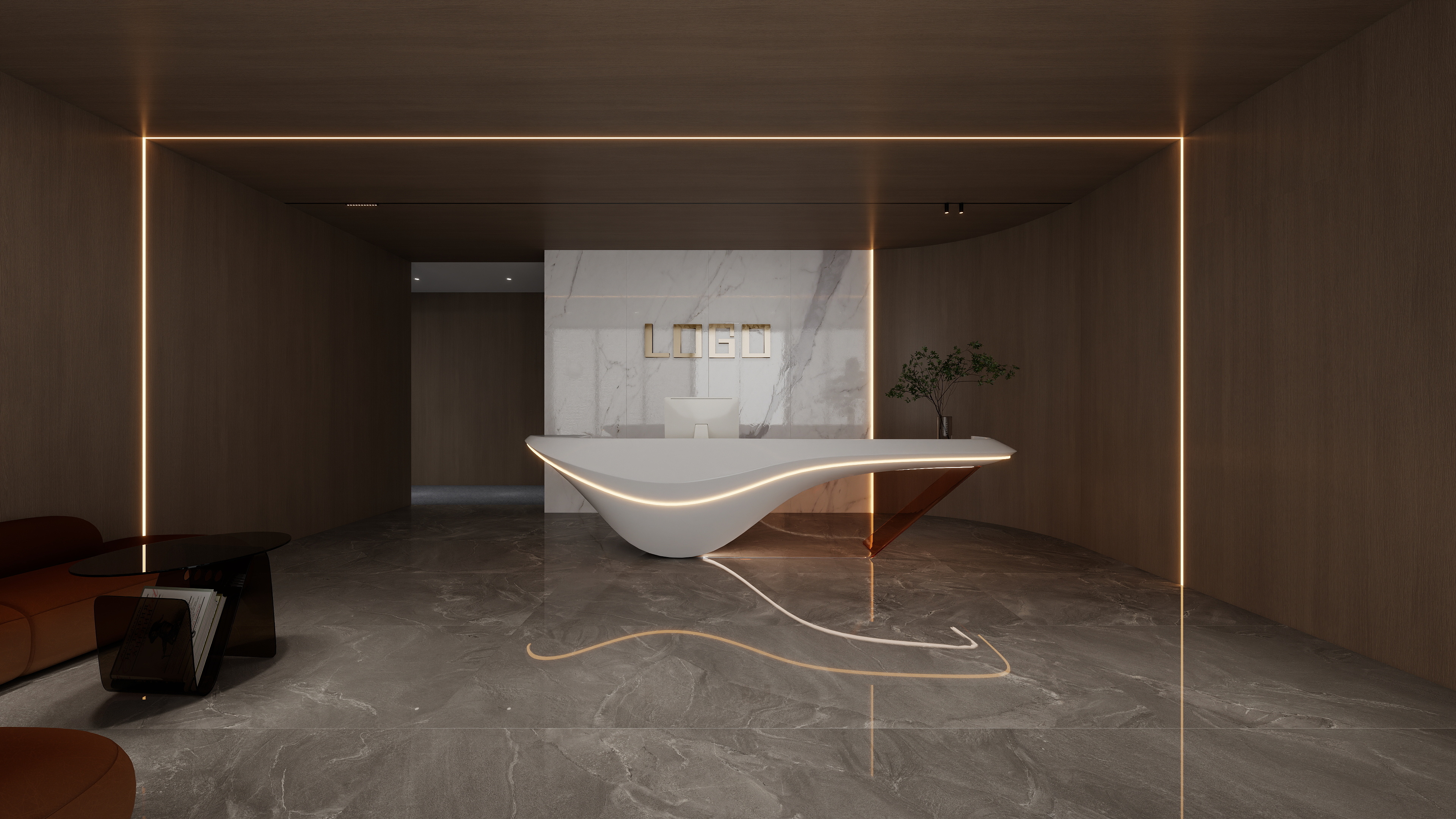 设计师丨胡月平-写字楼办公室现代轻奢意式436㎡装修效果图