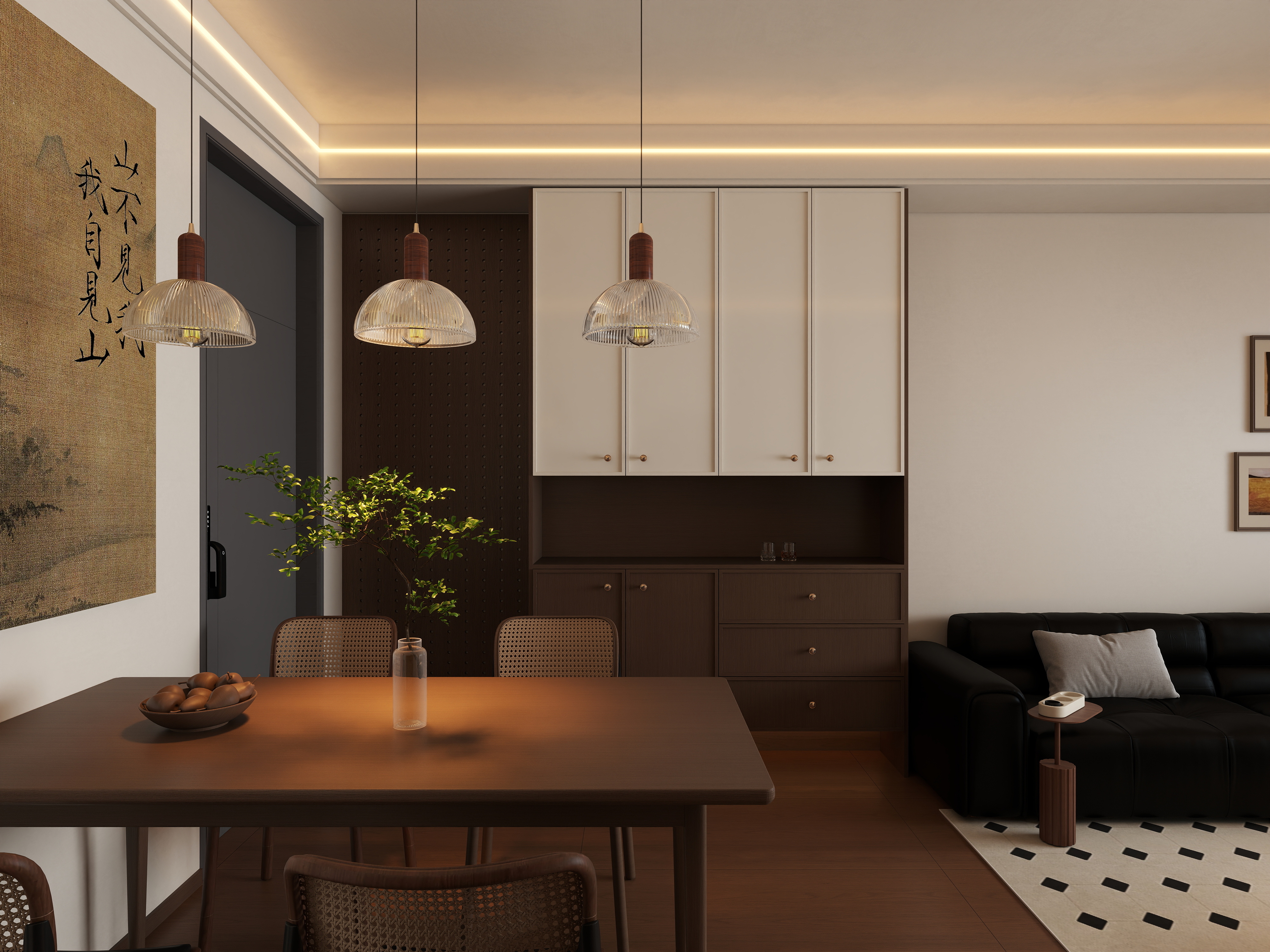 艺雅丽-80平米中古风装修效果图