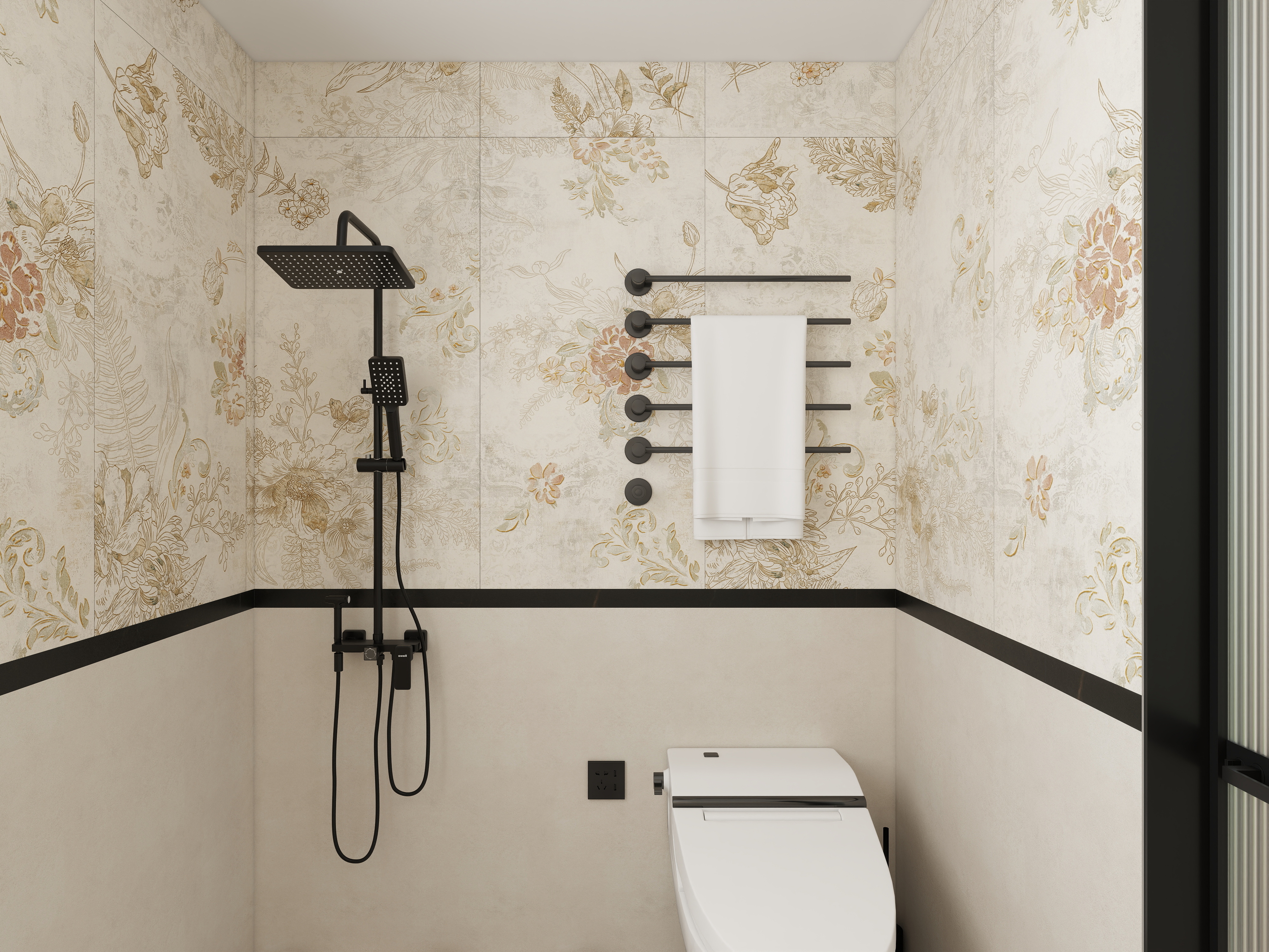 艺雅丽-80平米中古风装修效果图