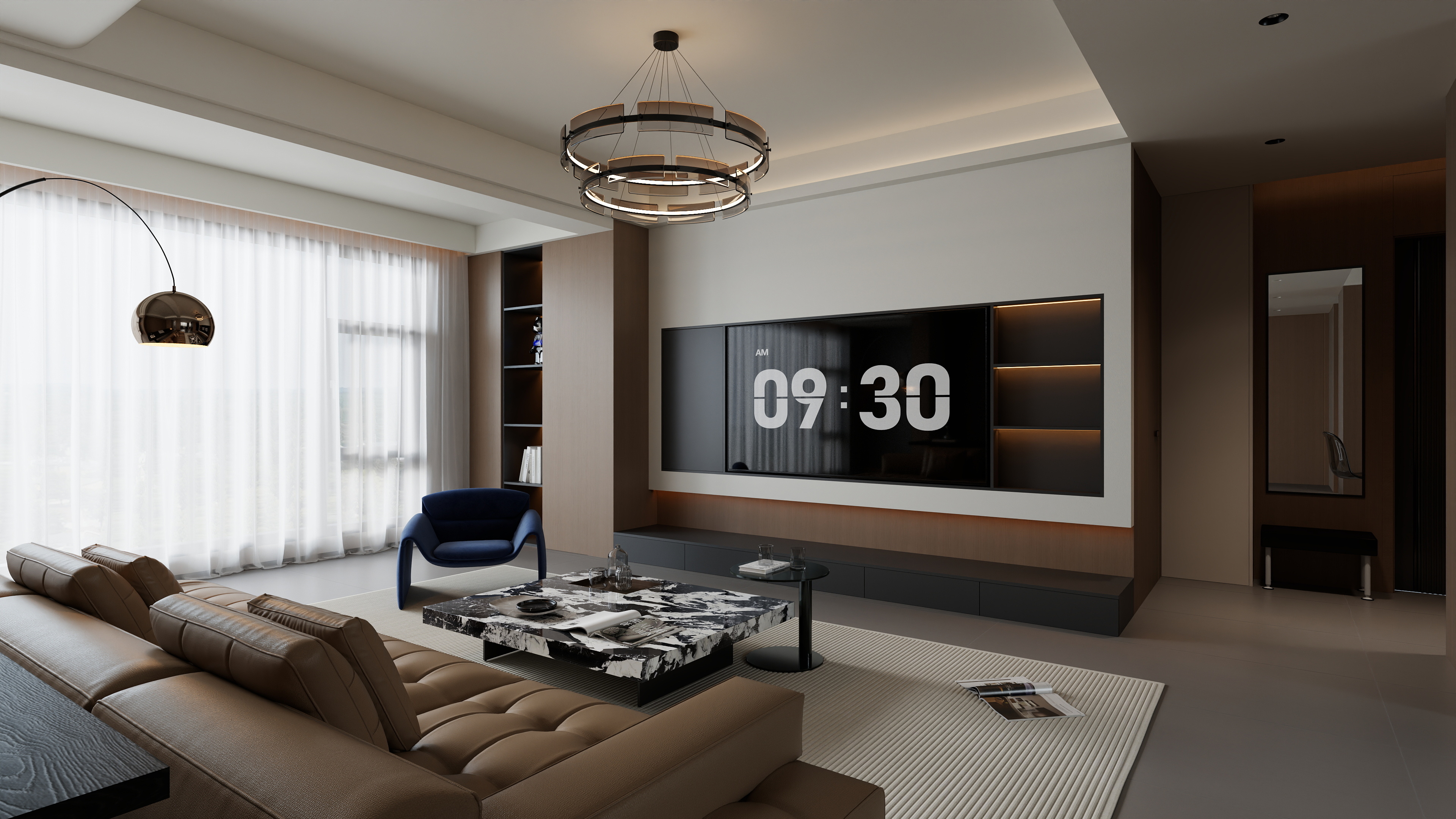 星空设计500一套-意式135㎡3室装修效果图