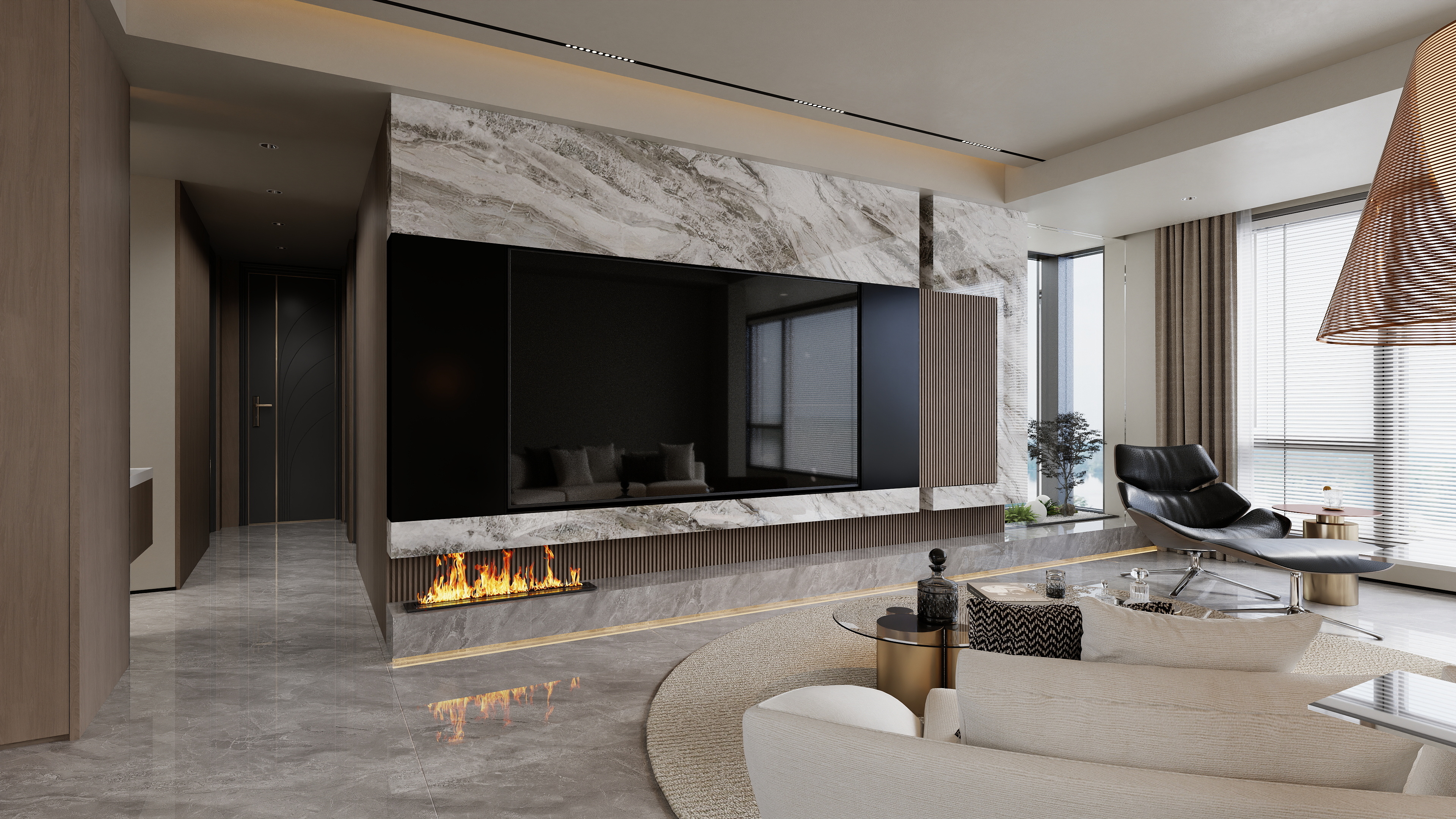 星空设计500一套-现代简约148㎡3室装修效果图