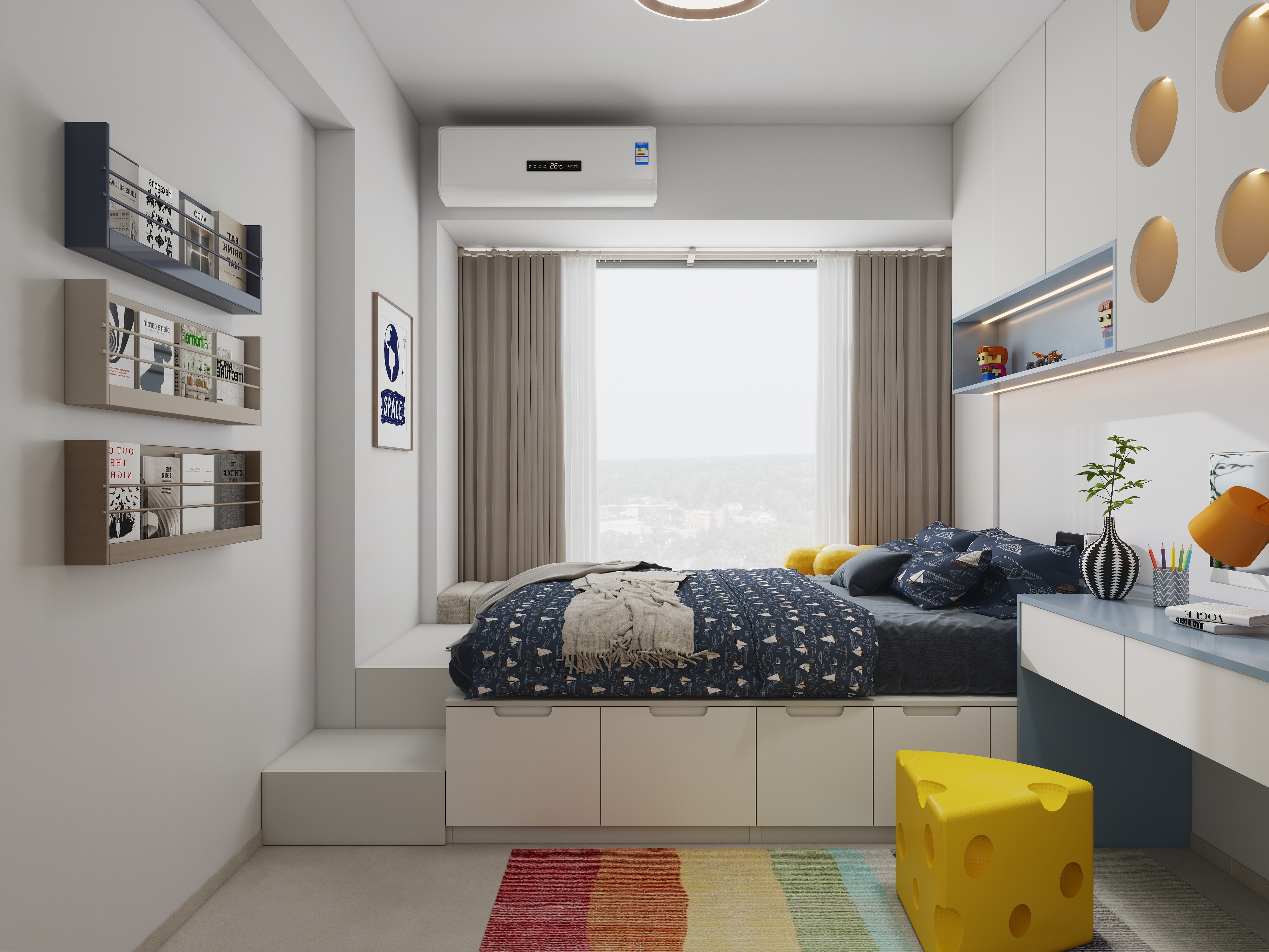 张煜强煜境设计-珑城半山701现代三房装修效果图