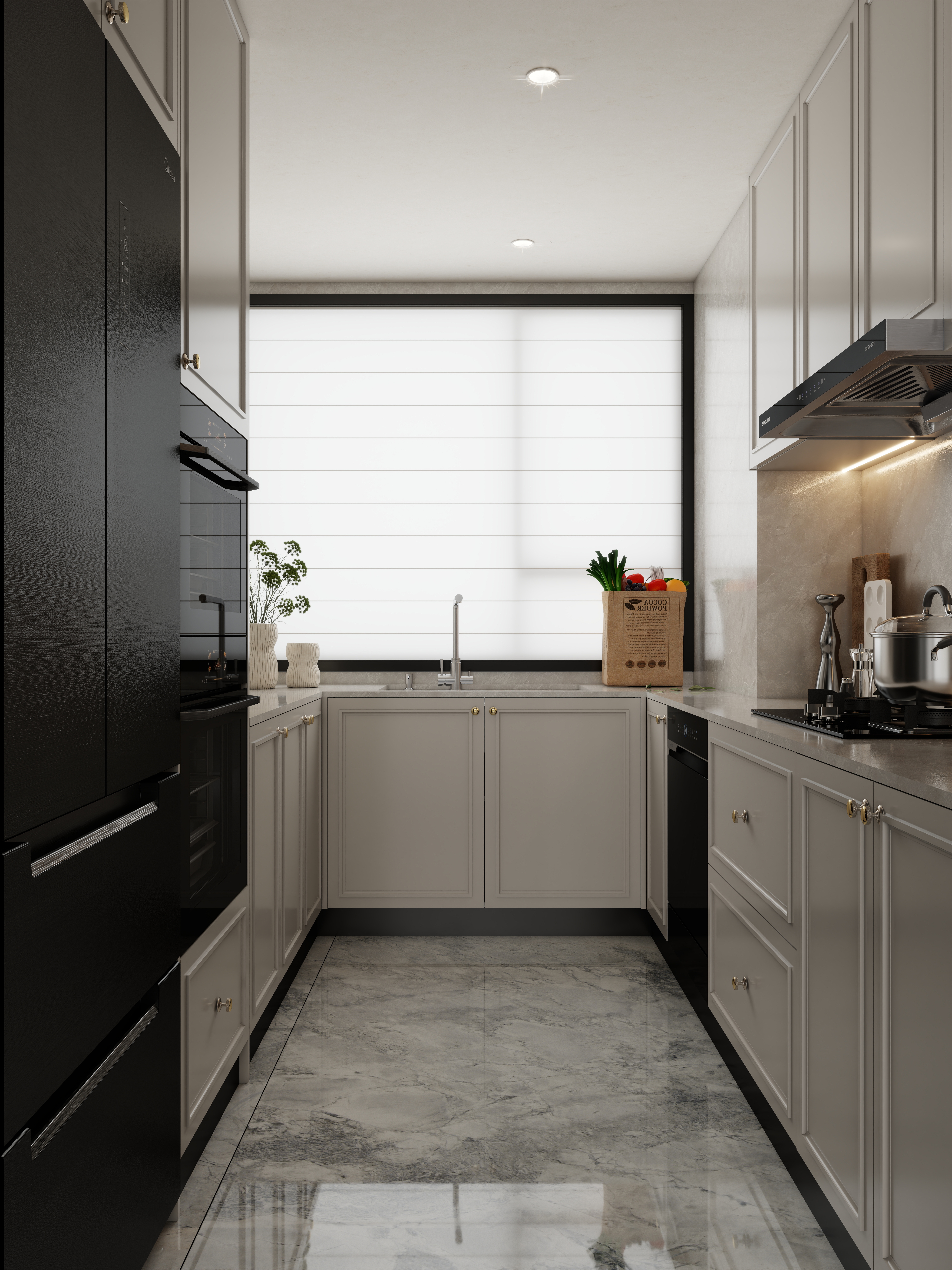 孙有权-『2025-10』16平丨法式厨房+现代衣帽间一层厨房装修效果图第1张