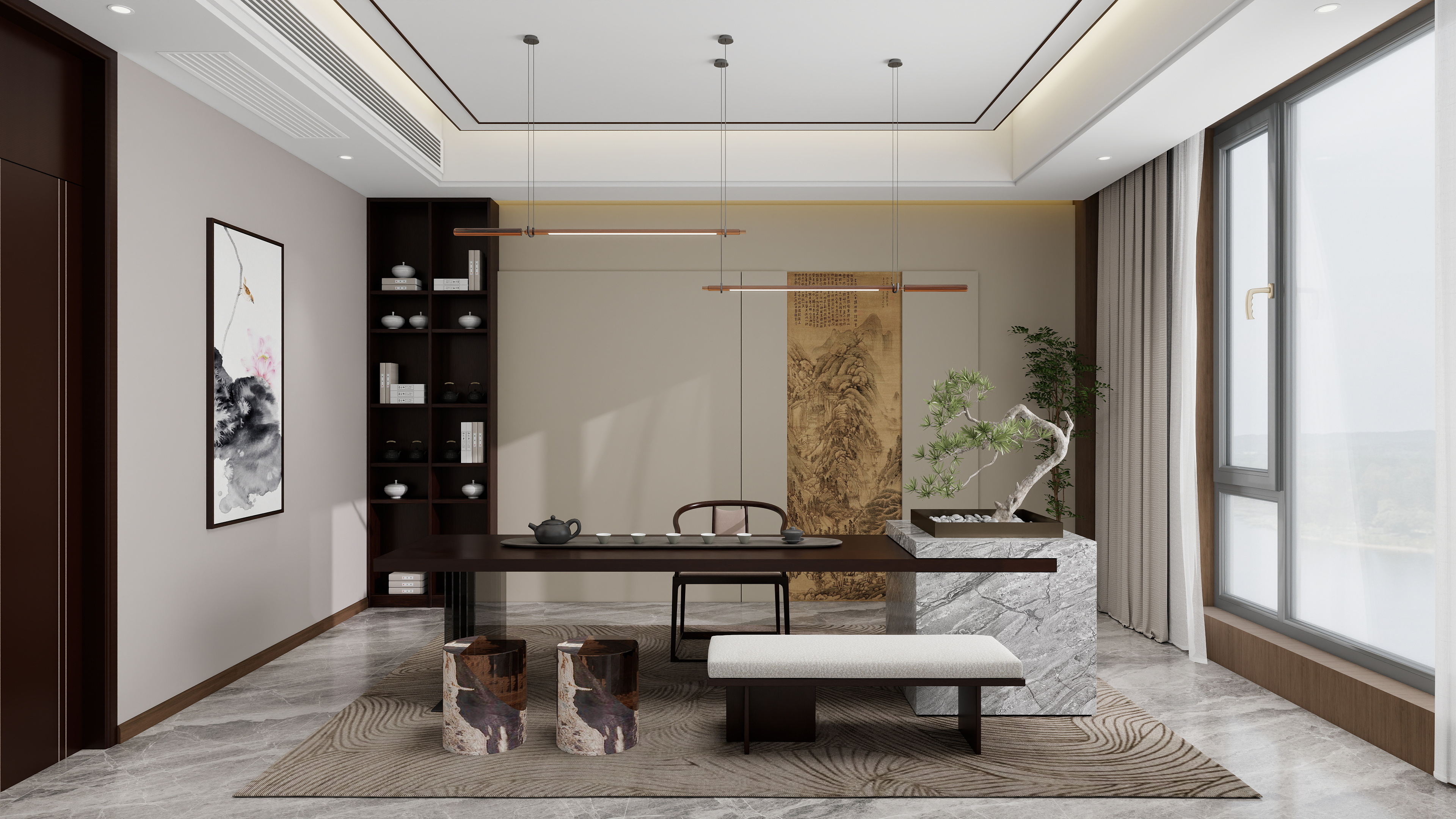 欣晟建筑装饰设计-414㎡4室装修效果图