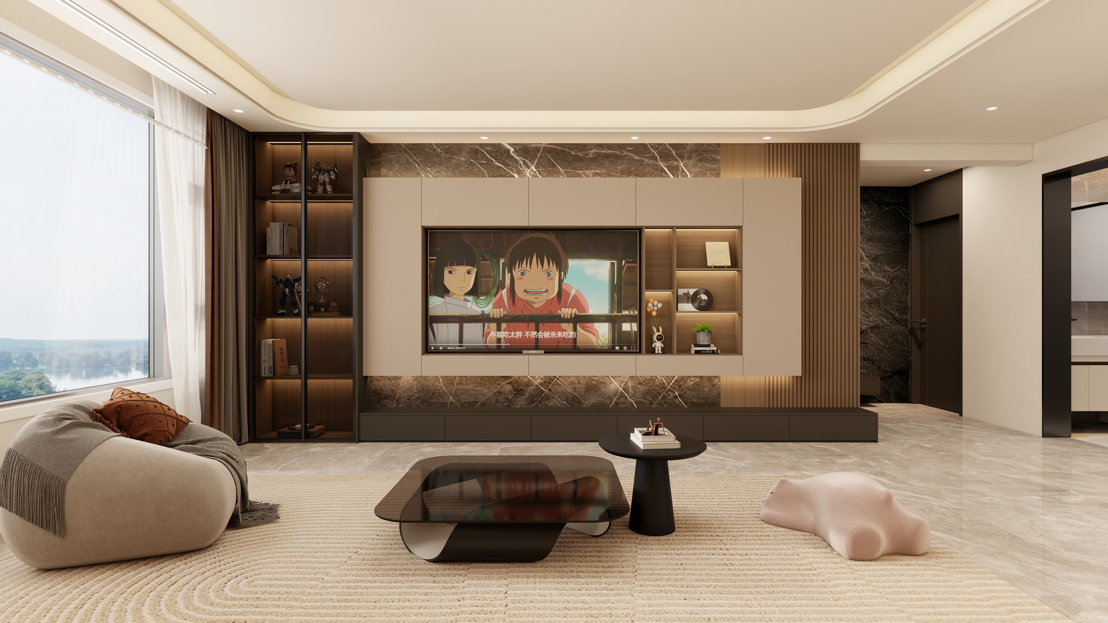 星空设计500一套-现代简约119㎡3室装修效果图