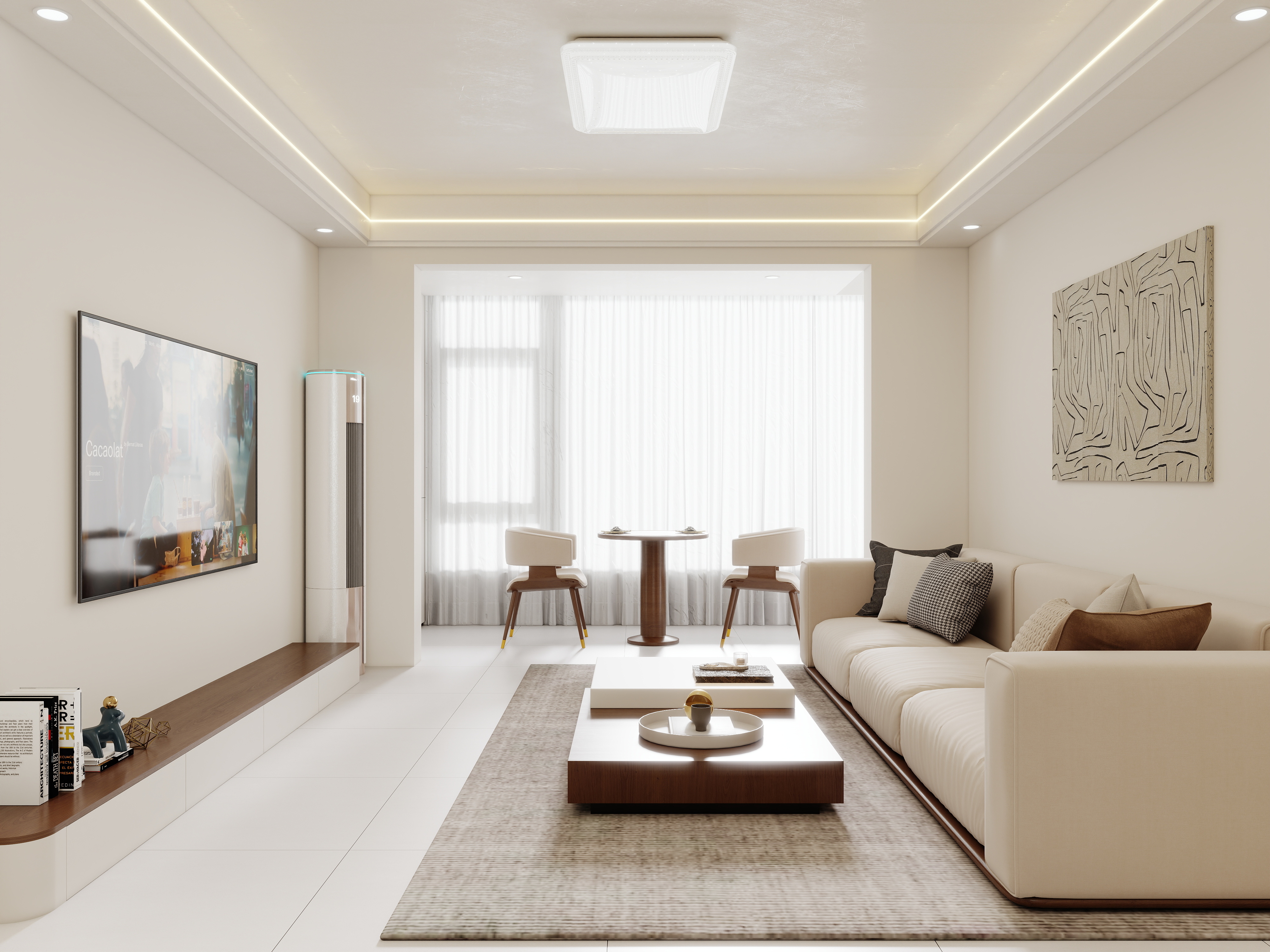 壹诺设计工作室-129㎡4室-现代简约装修效果图