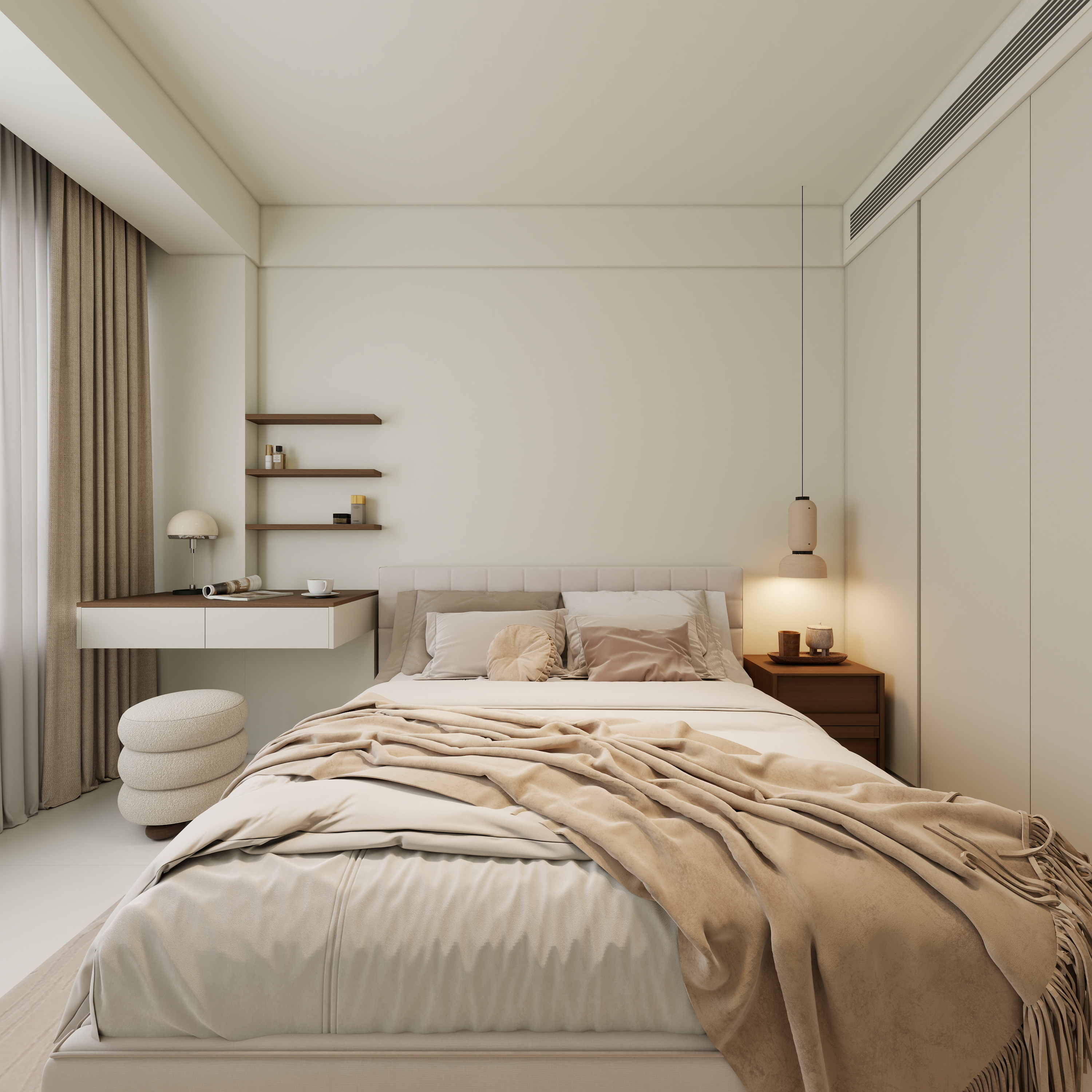 孙有权-『2025-10』88平丨中古风三居一层主卧装修效果图第4张