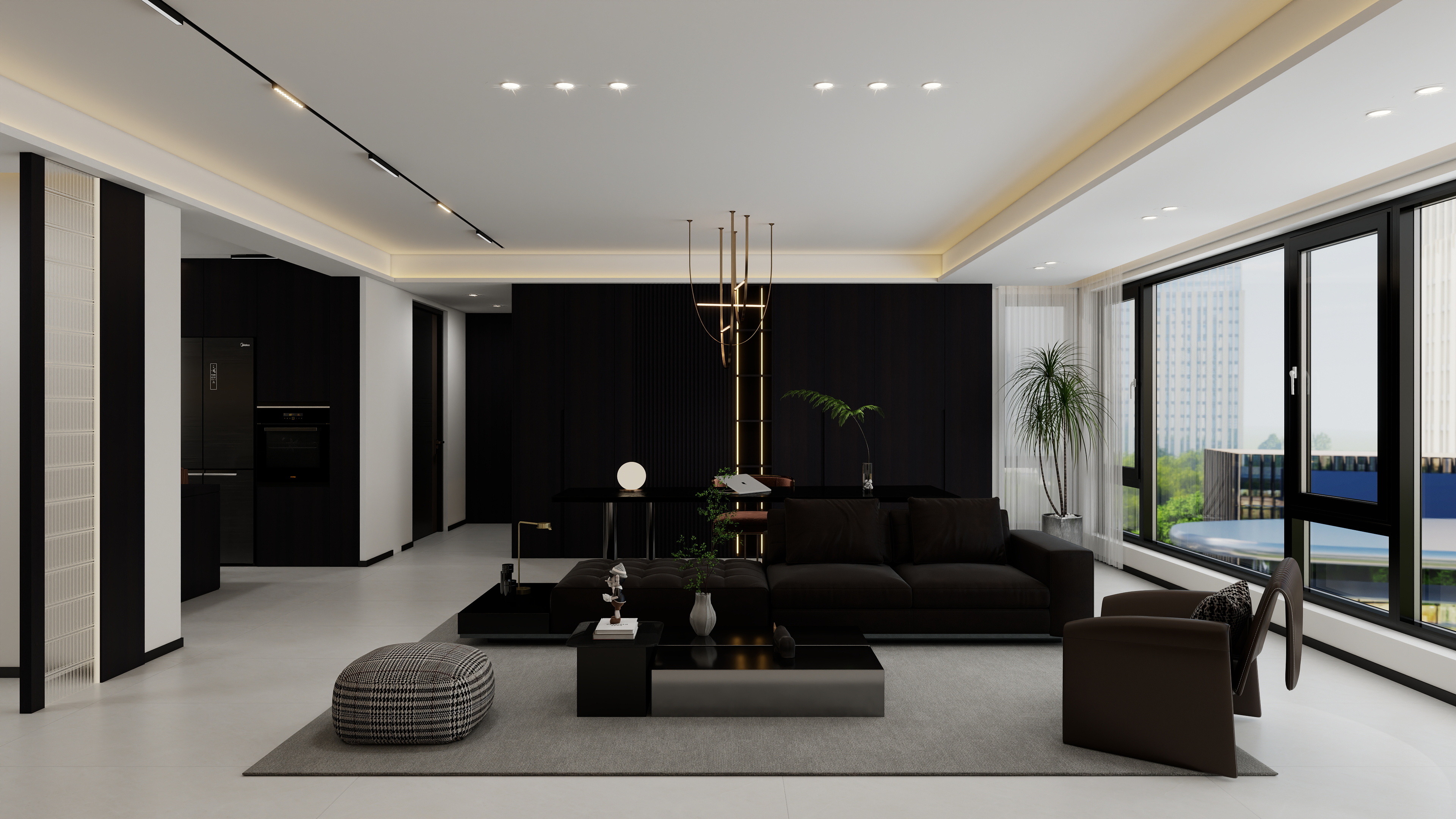 顾北南-柏贤府143.5平米三室装修效果图