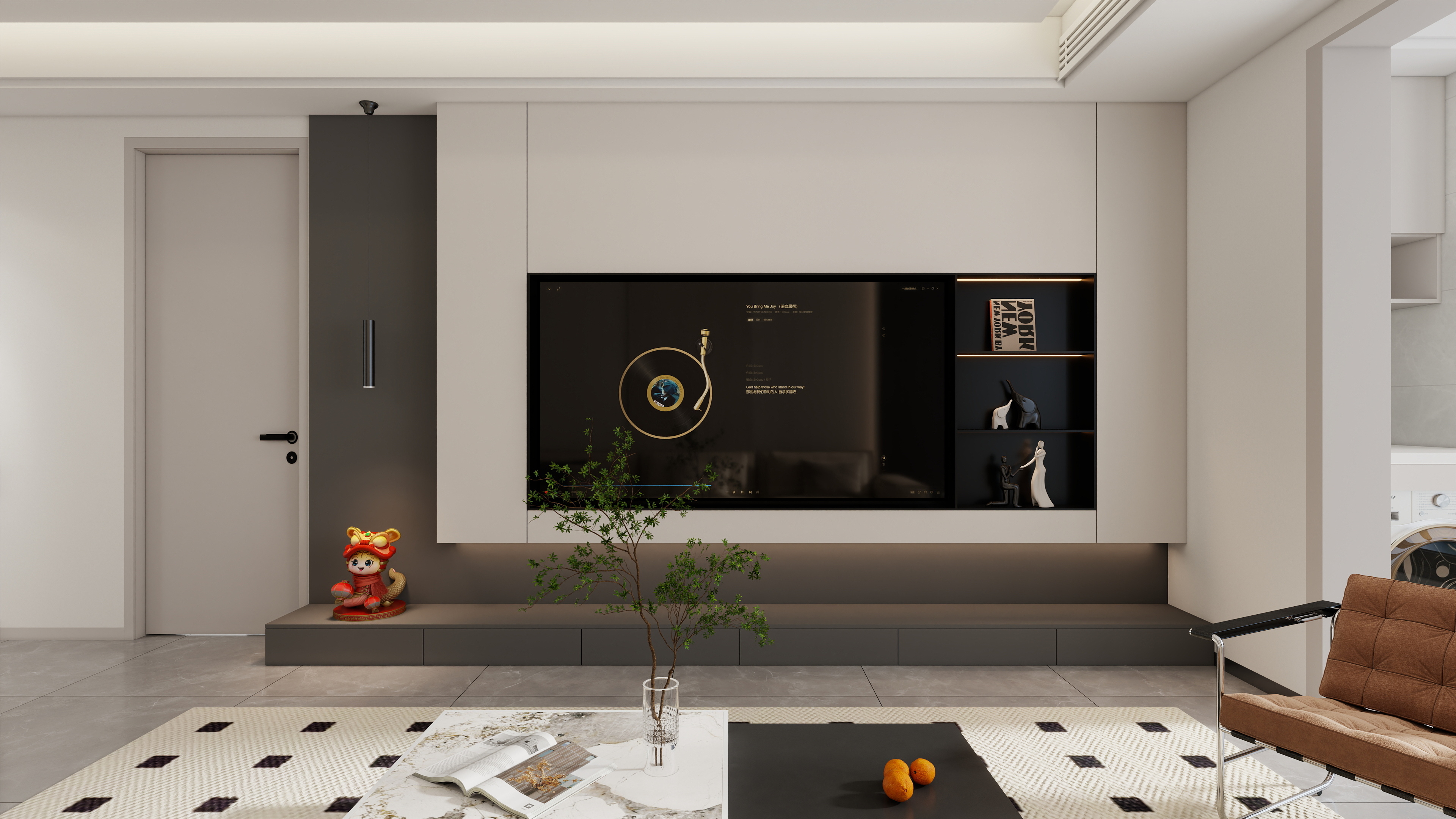 星空设计500一套-小区房现代简约109㎡3室装修效果图