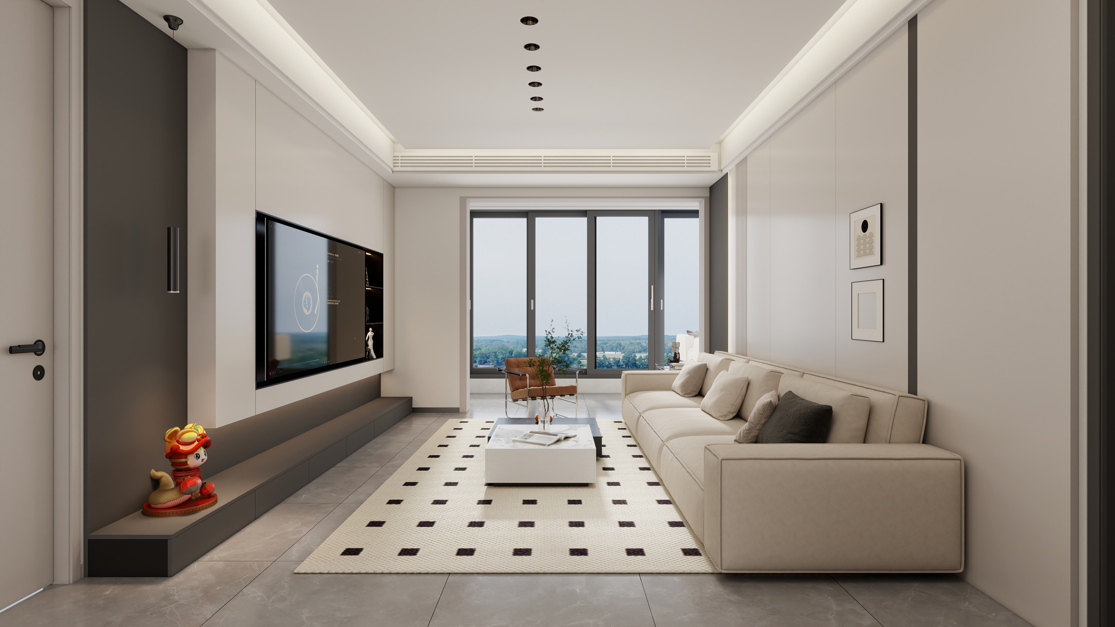 星空设计500一套-小区房现代简约109㎡3室装修效果图