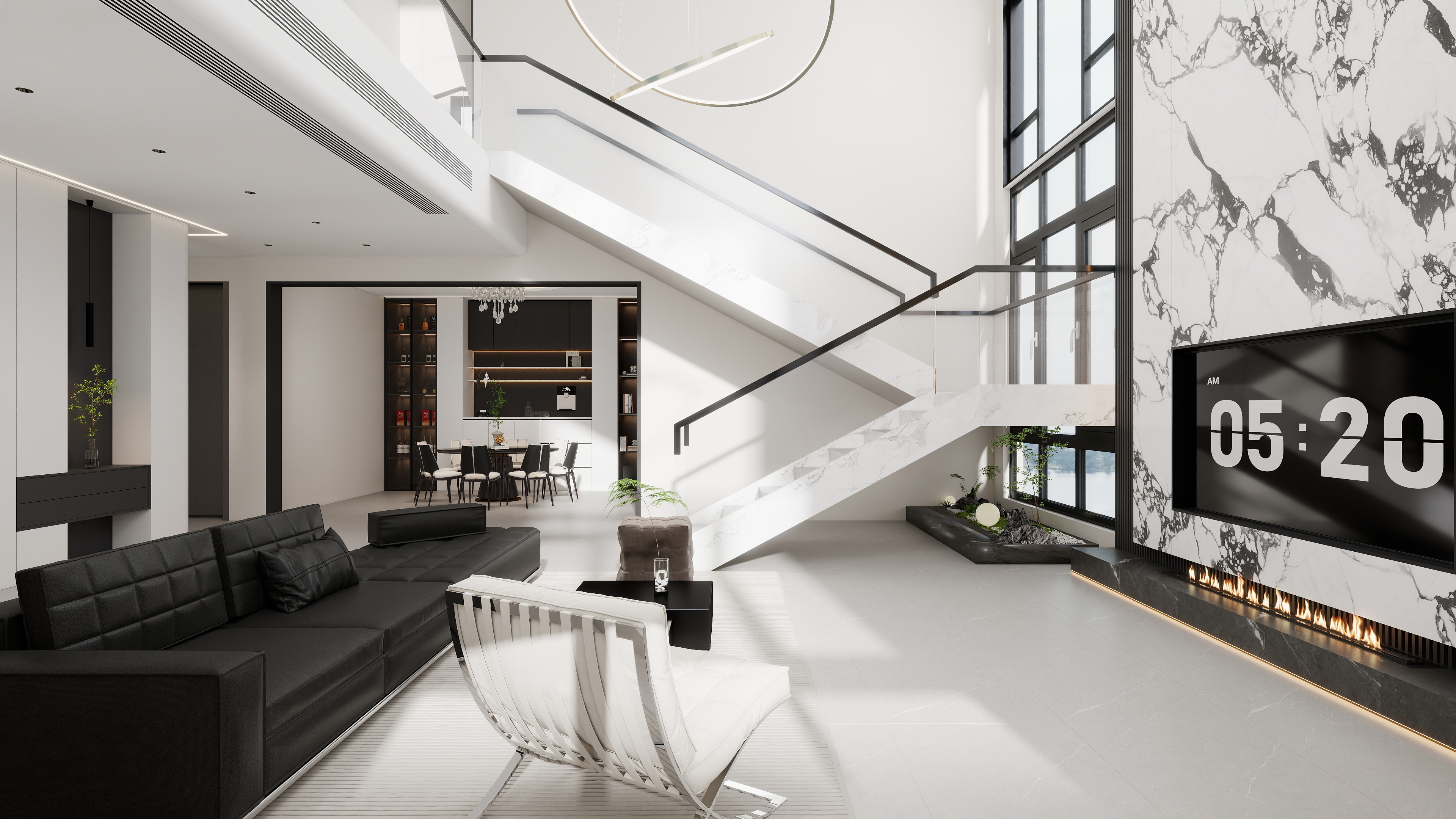 星空设计500一套-现代简约245㎡1室装修效果图