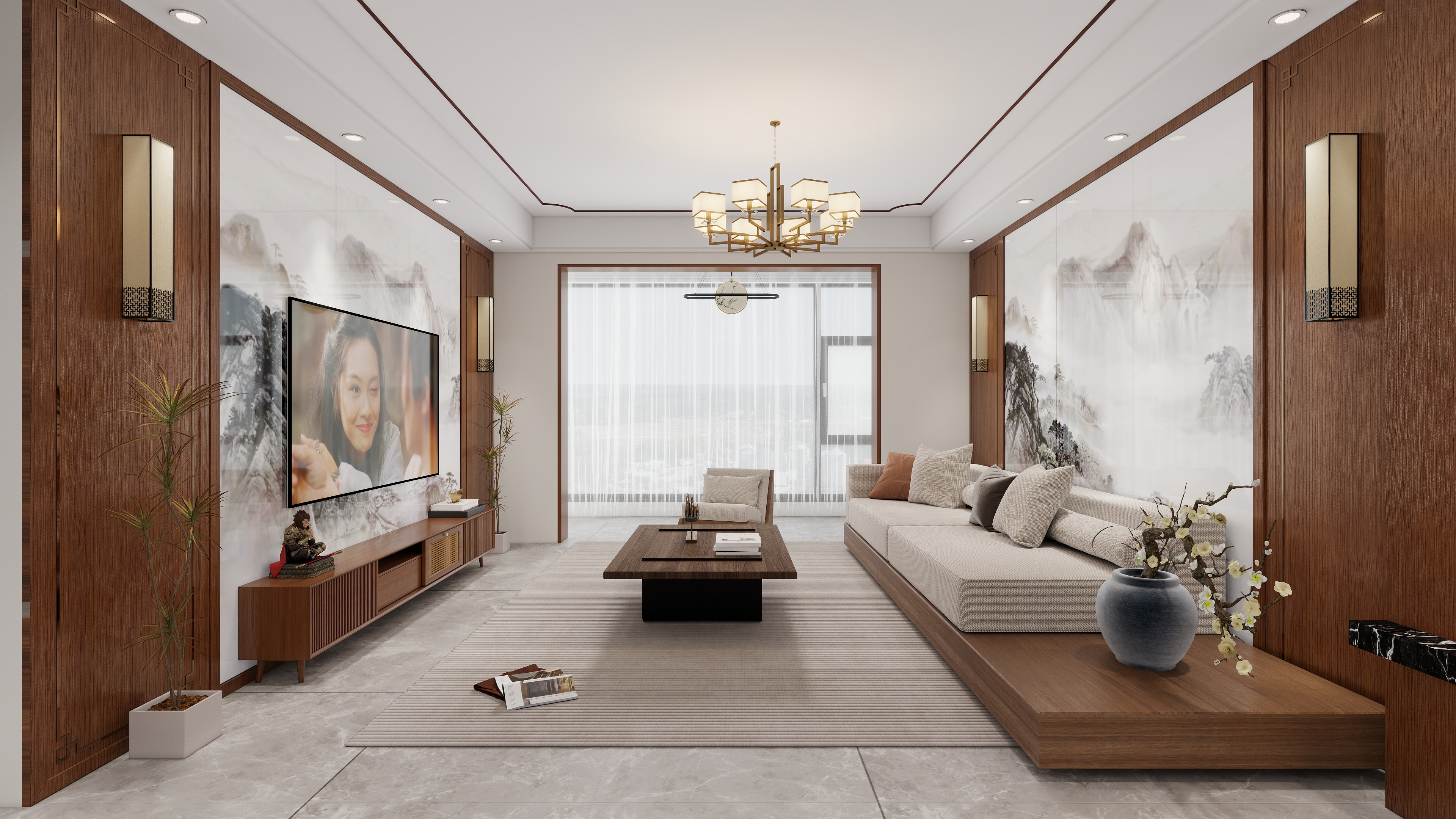 星空设计工作室design-新中式115㎡3室装修效果图