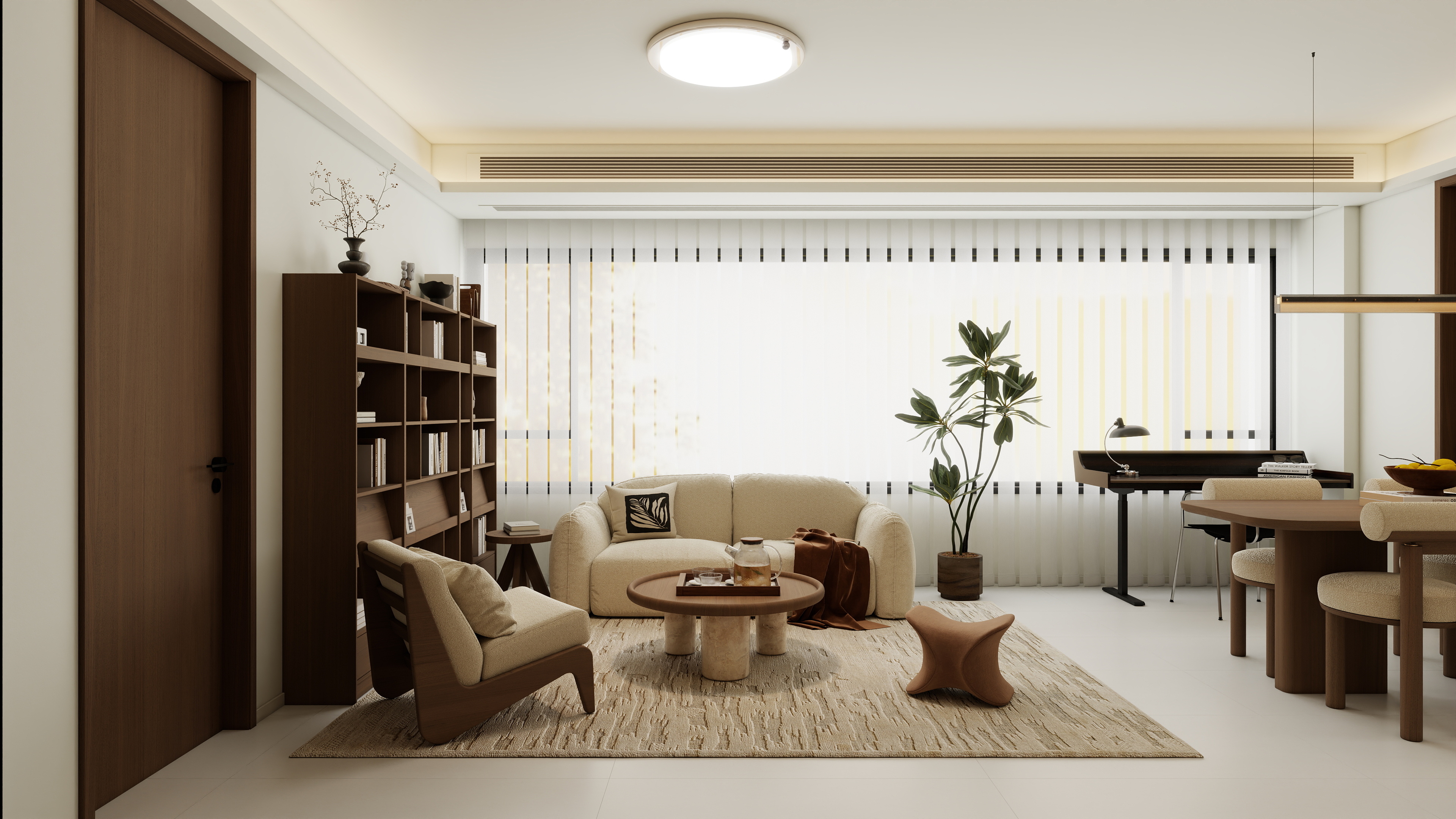 孙有权-『2025-10』88平丨中古风三居一层客餐厅装修效果图第2张