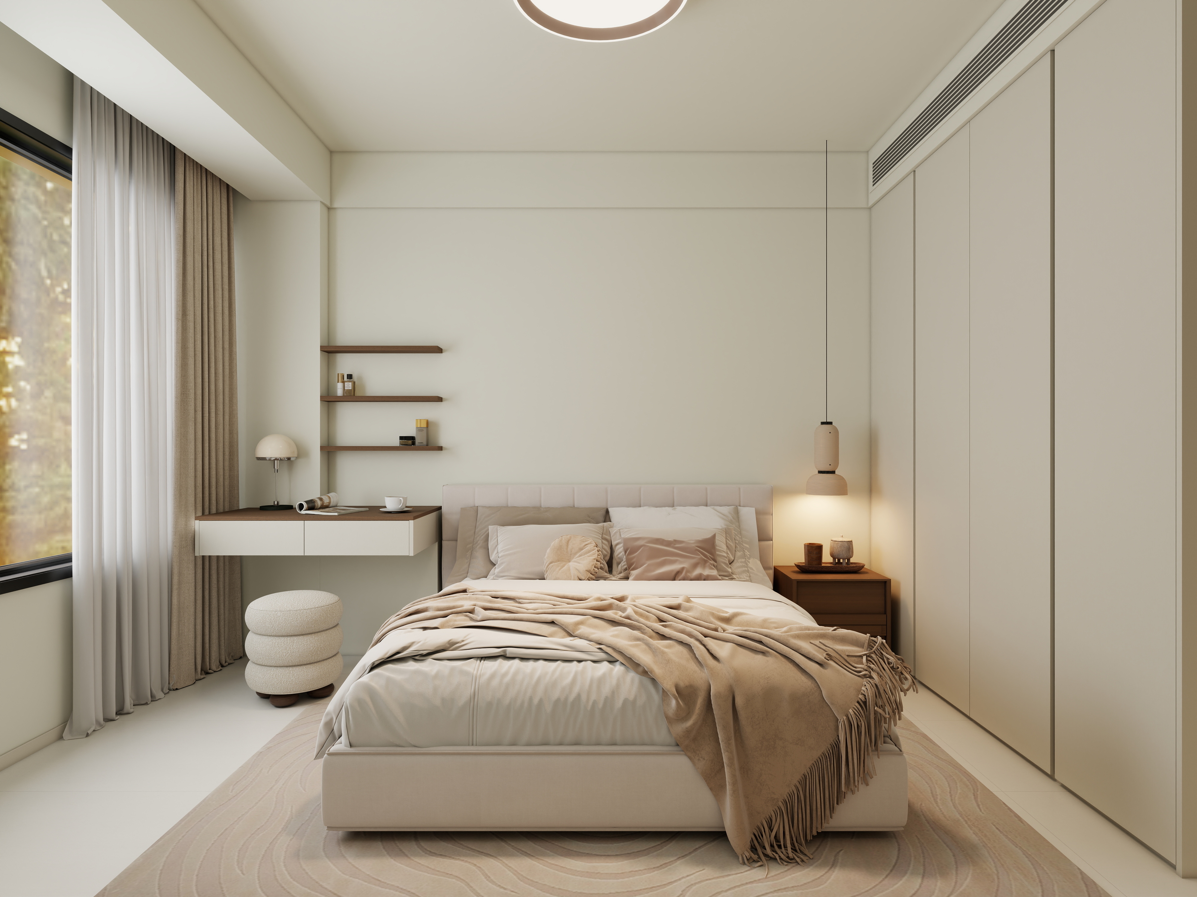 孙有权-『2025-10』88平丨中古风三居一层主卧装修效果图第3张