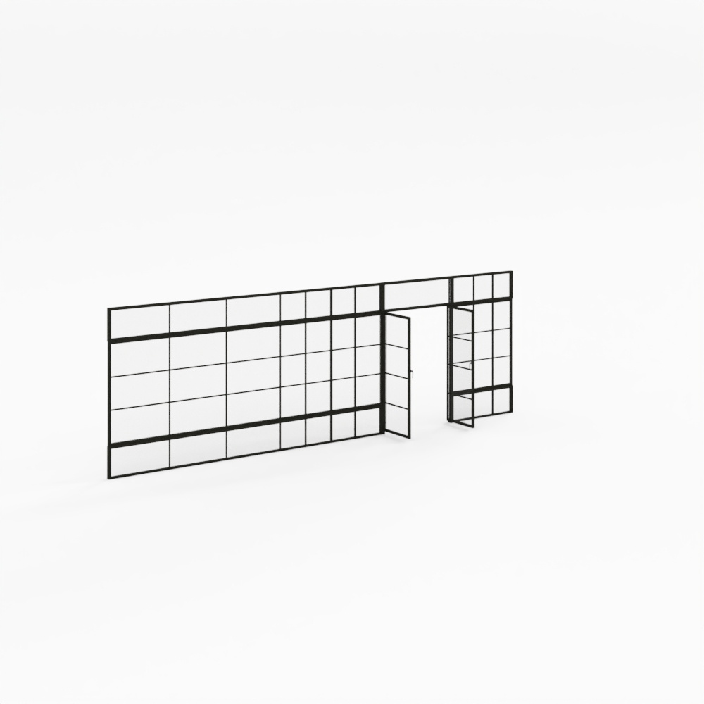 法式中古家居客厅玻璃门3D模型