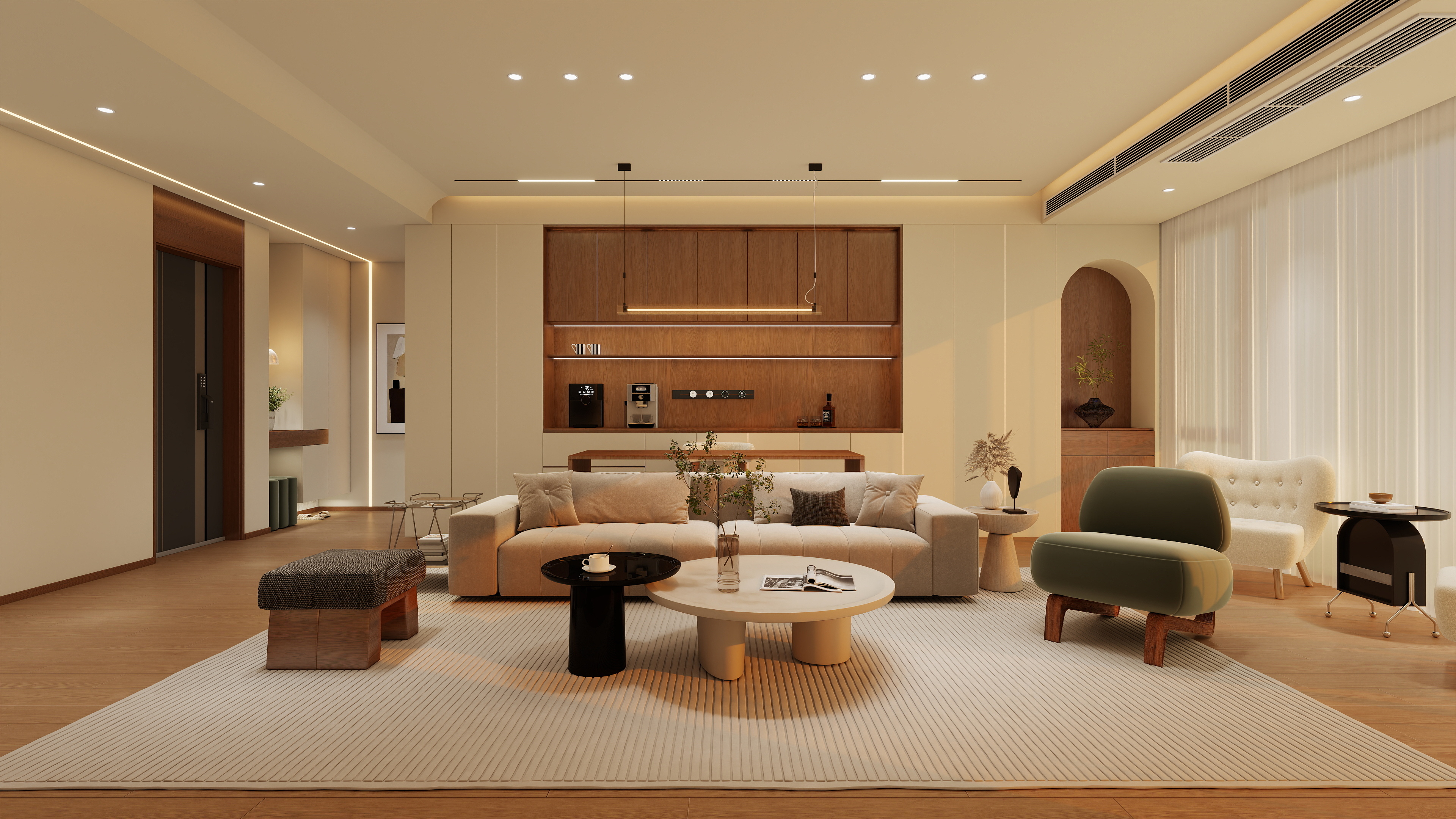 画巢设计工作室-别墅现代中古装修效果图