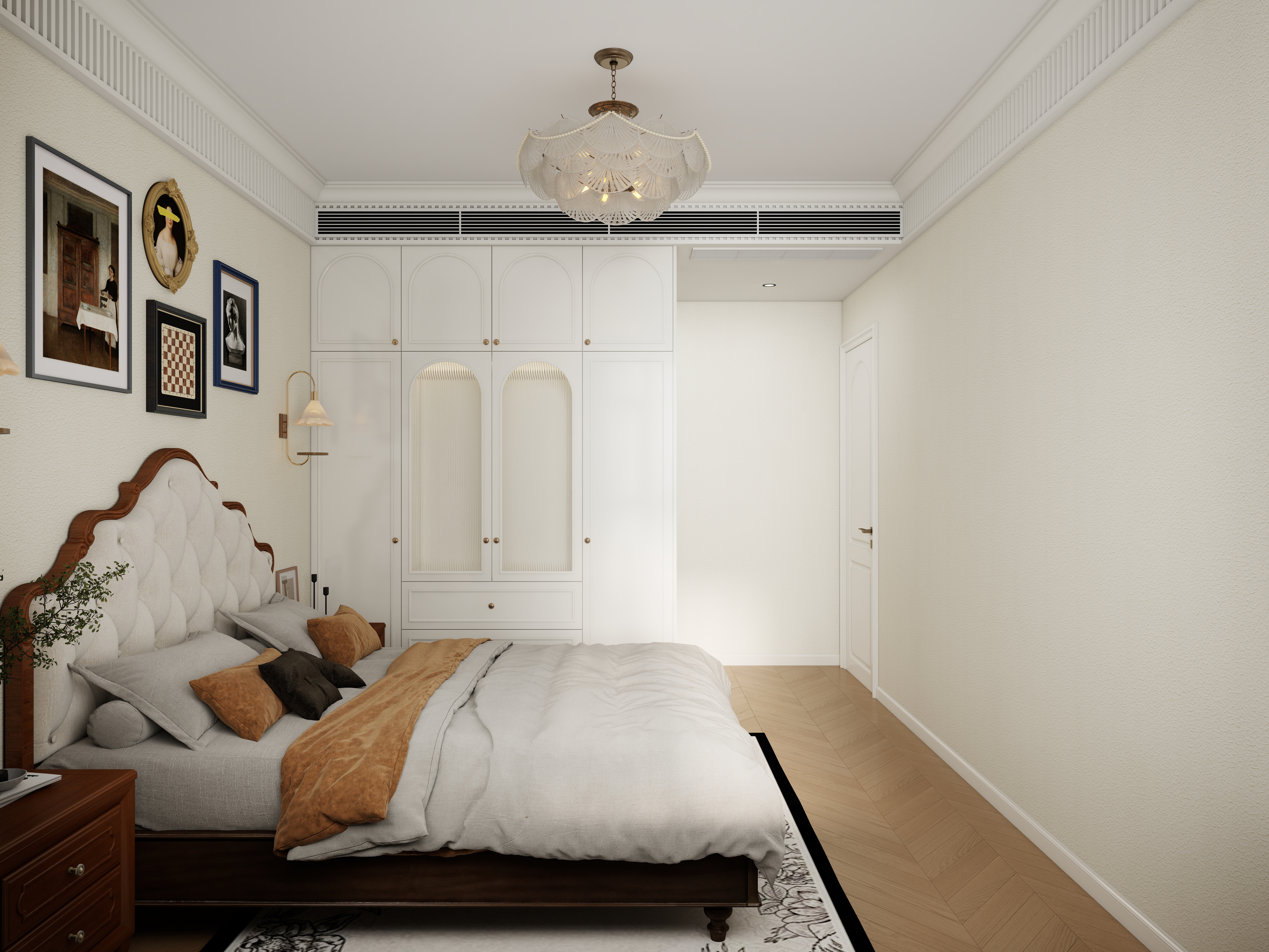 李青越-法式三卧室一层主卧装修效果图第2张