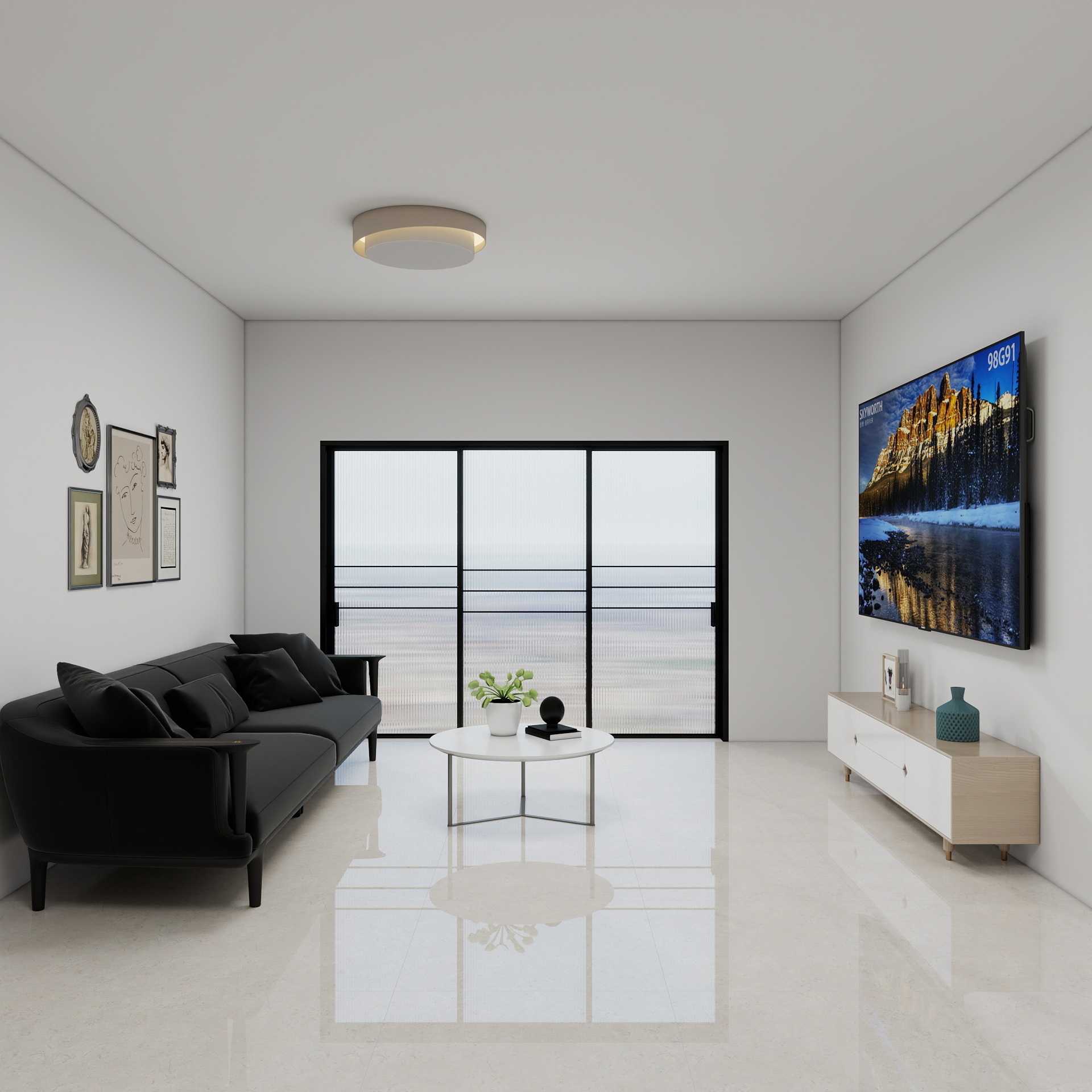 壹维空间设计-84m²现代简约风格 装修效果图