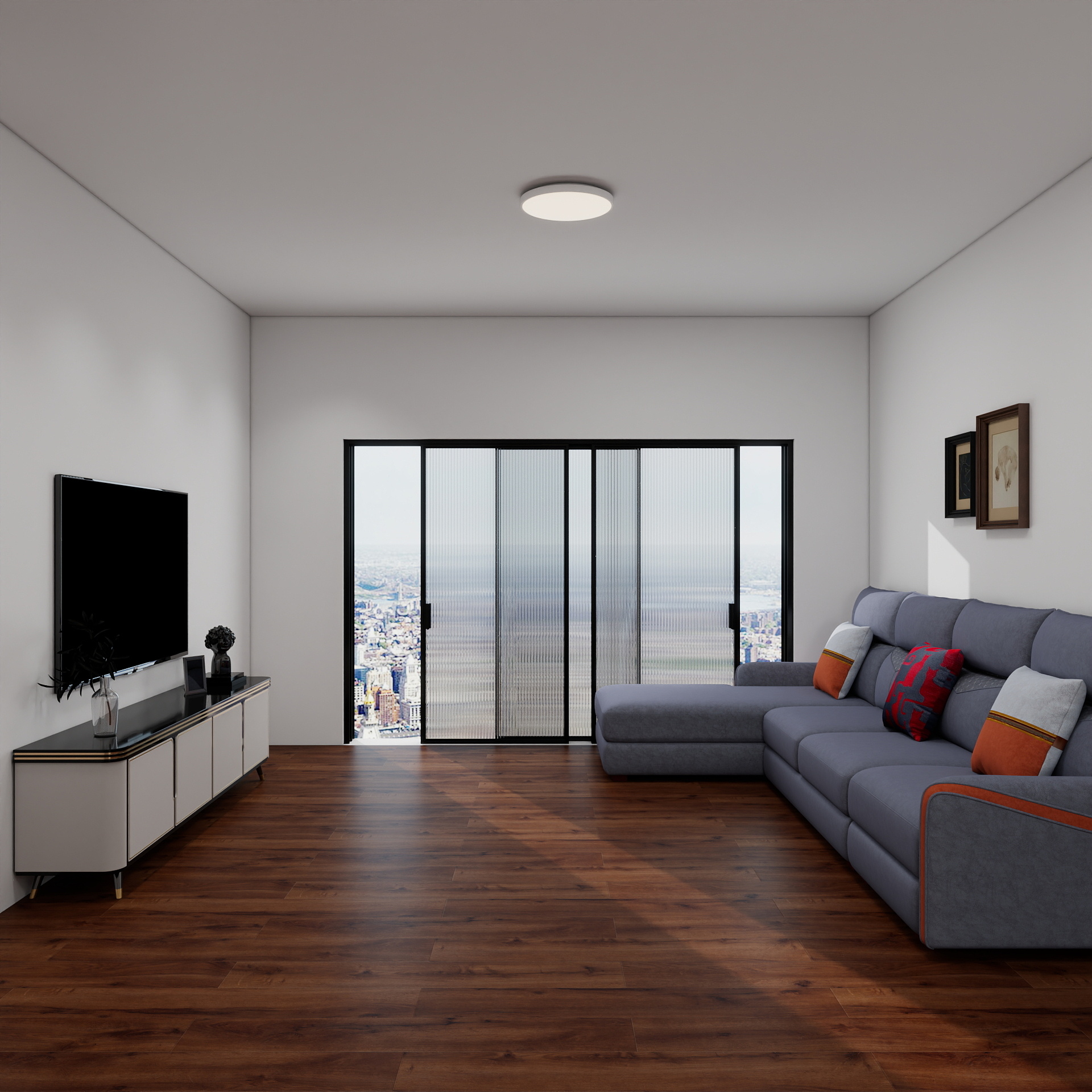 壹维空间设计-83m²现代简约风格 装修效果图