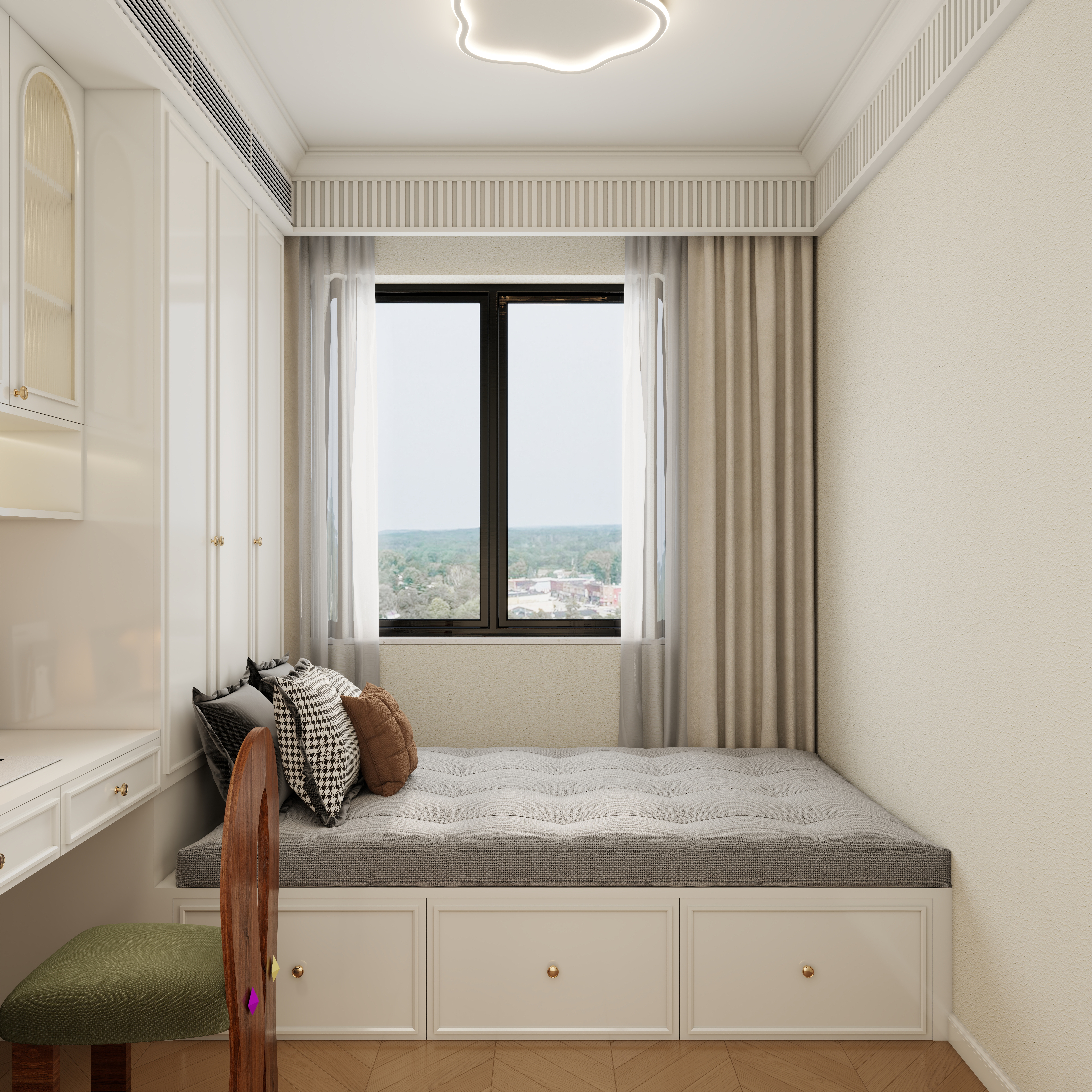 李青越-法式三卧室一层次卧2装修效果图第3张