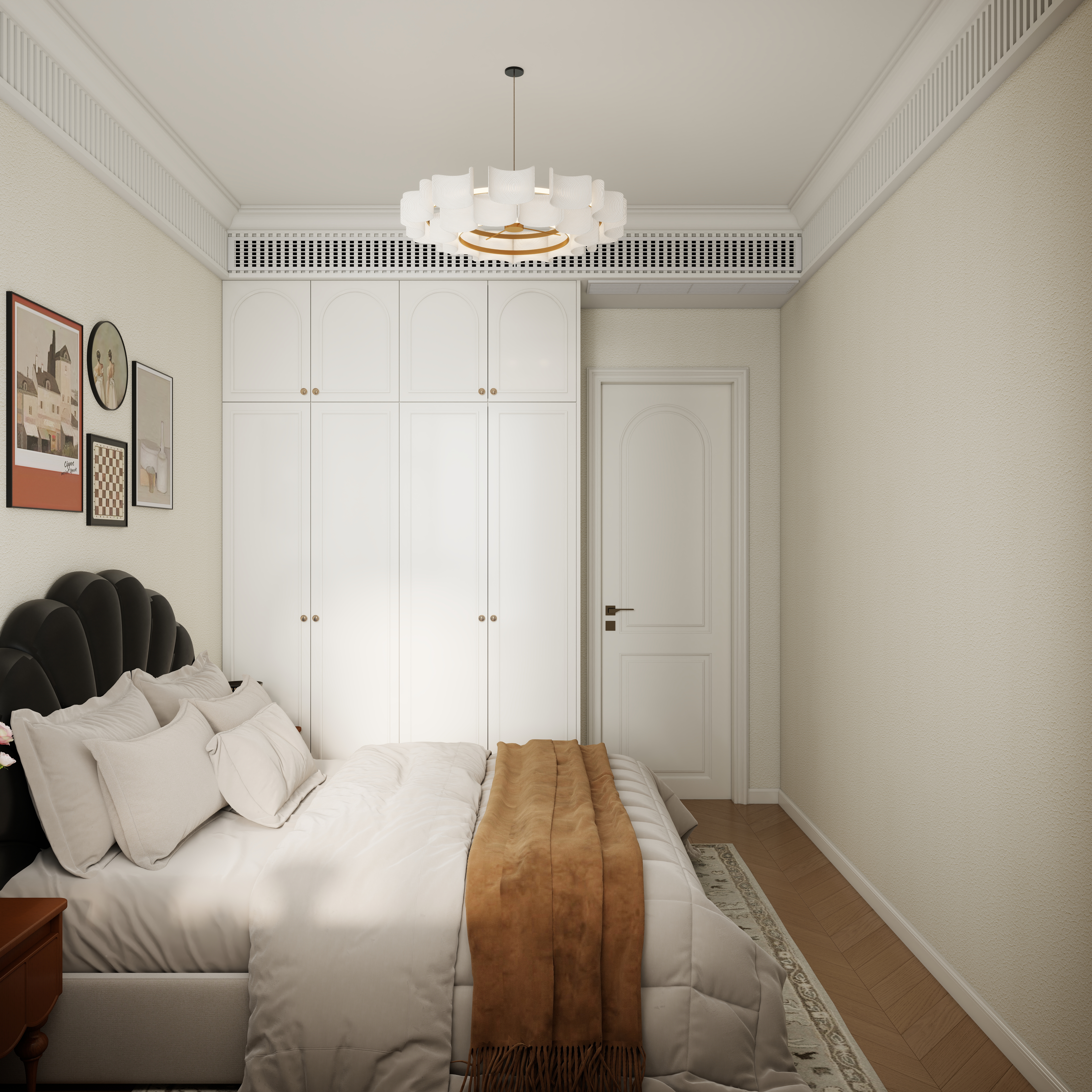 李青越-法式三卧室一层次卧装修效果图第2张