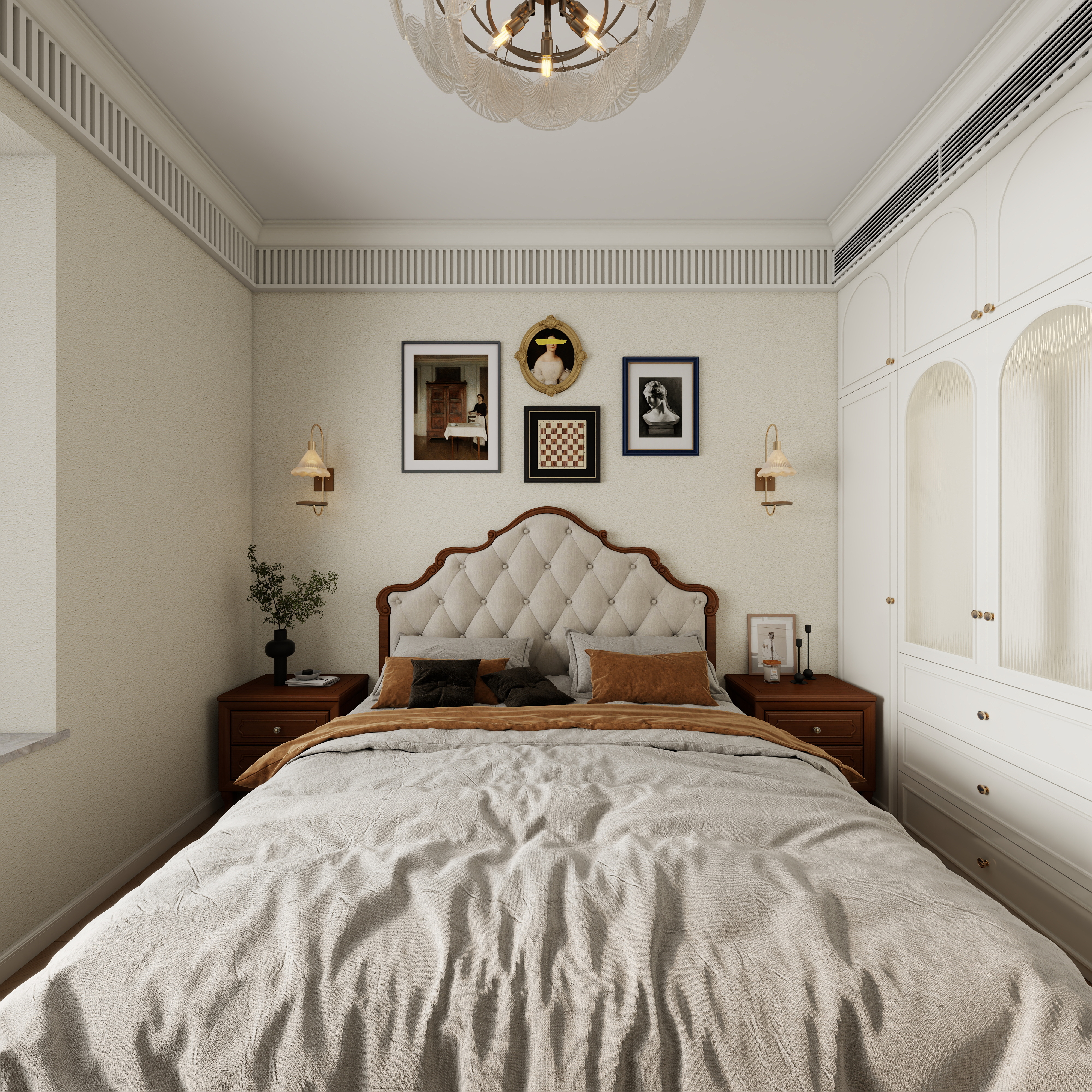 李青越-法式三卧室一层主卧装修效果图第4张