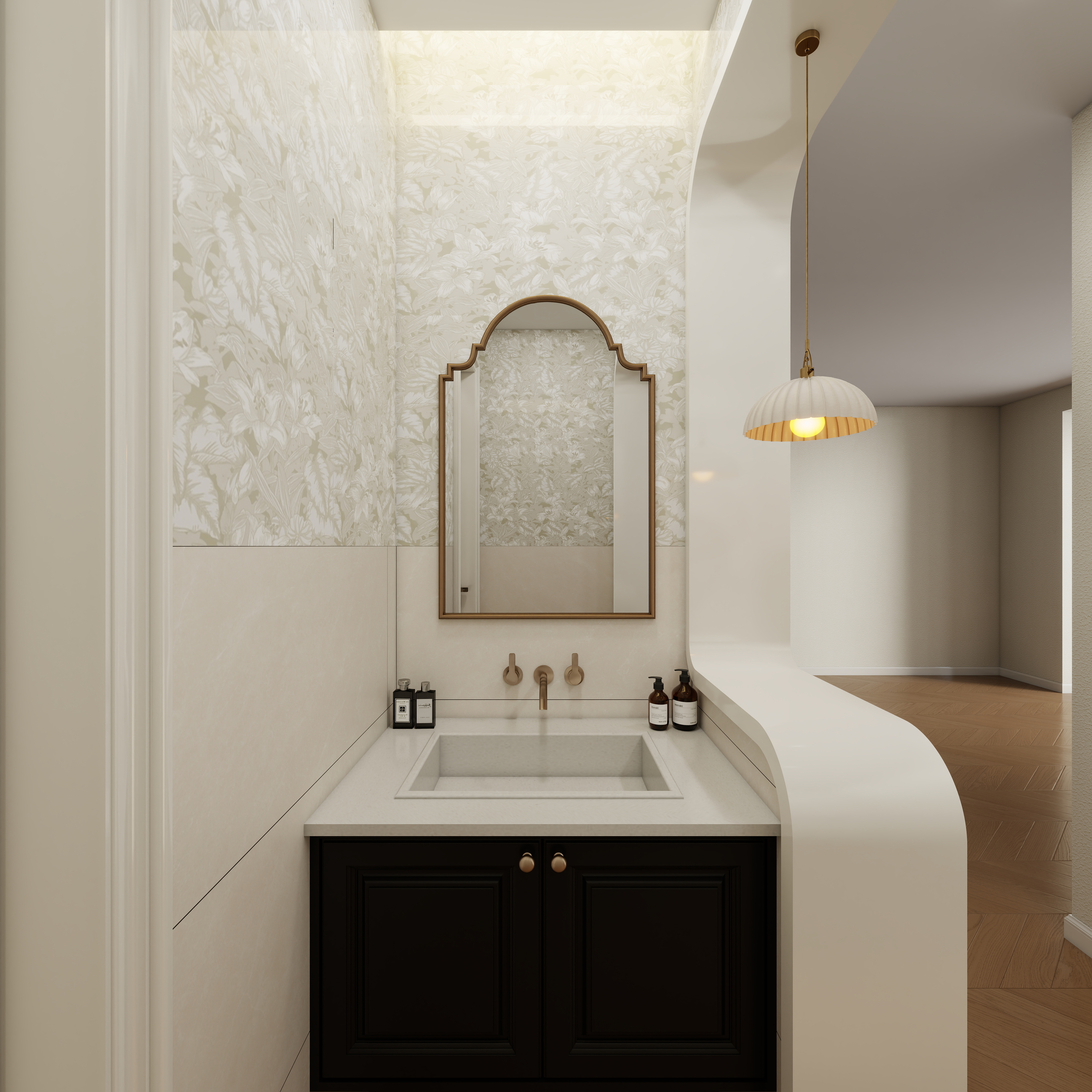 李青越-法式三卧室一层干区装修效果图第4张