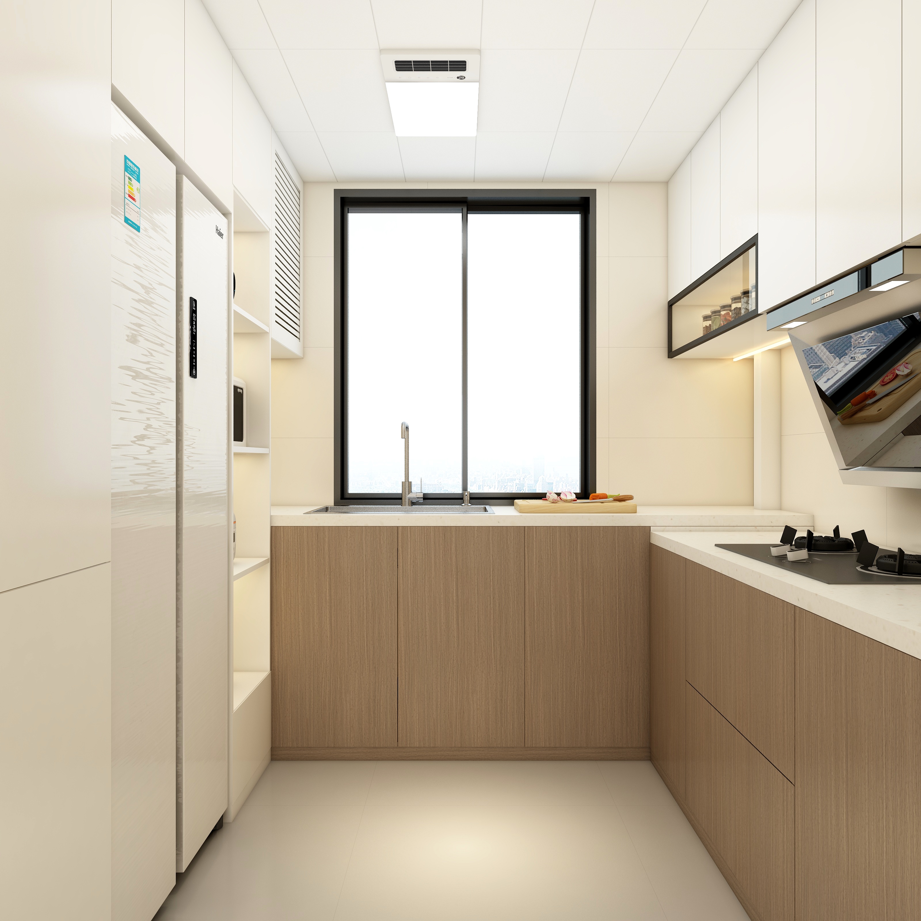 李立猛-奶油中古风两居设计装修效果图