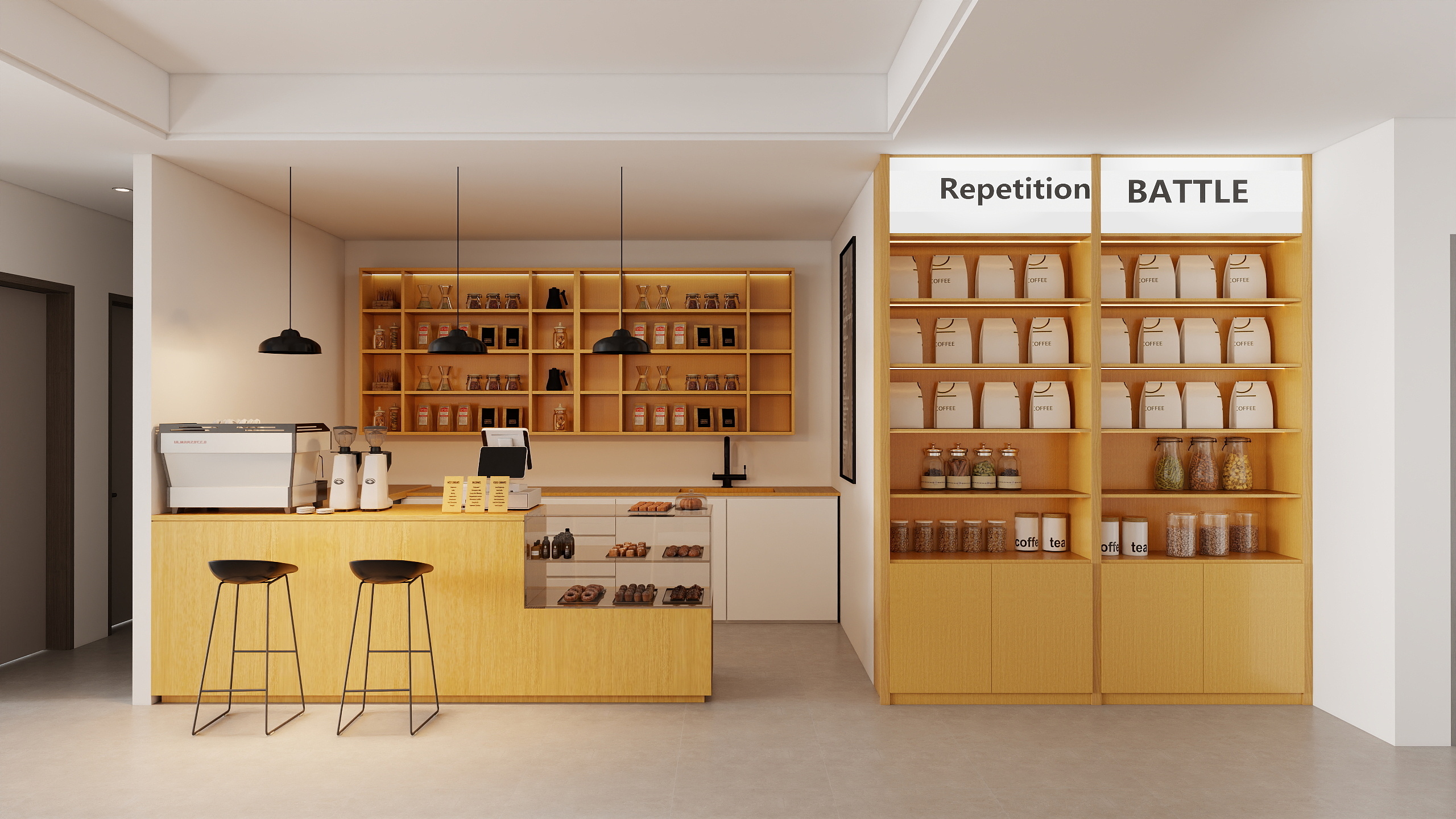 效果图--利-咖啡书吧平面--颜色已改-装修设计方案