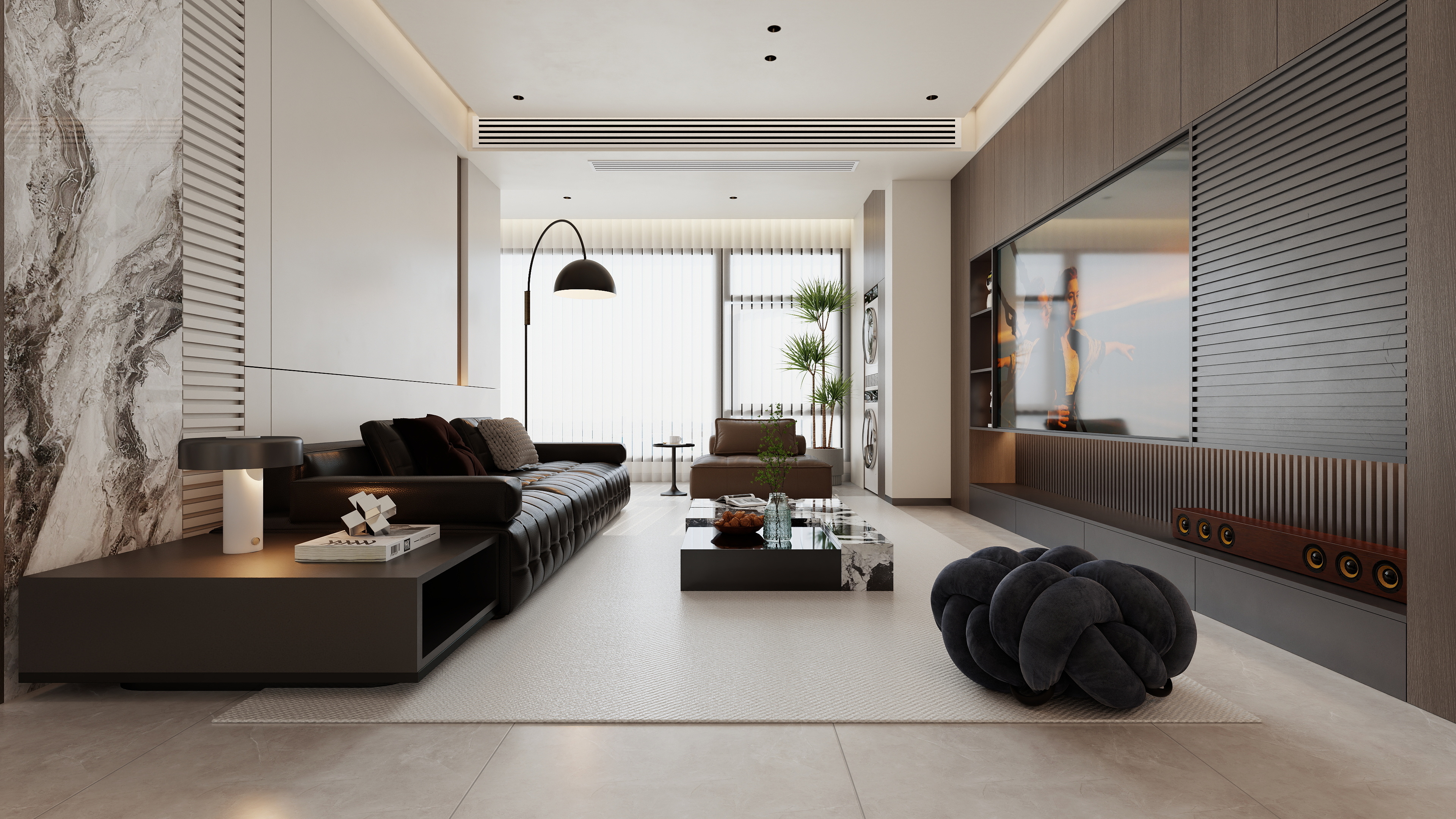 至简名设-文稳康-《碧桂园》120平胡桃意式|三居室装修效果图