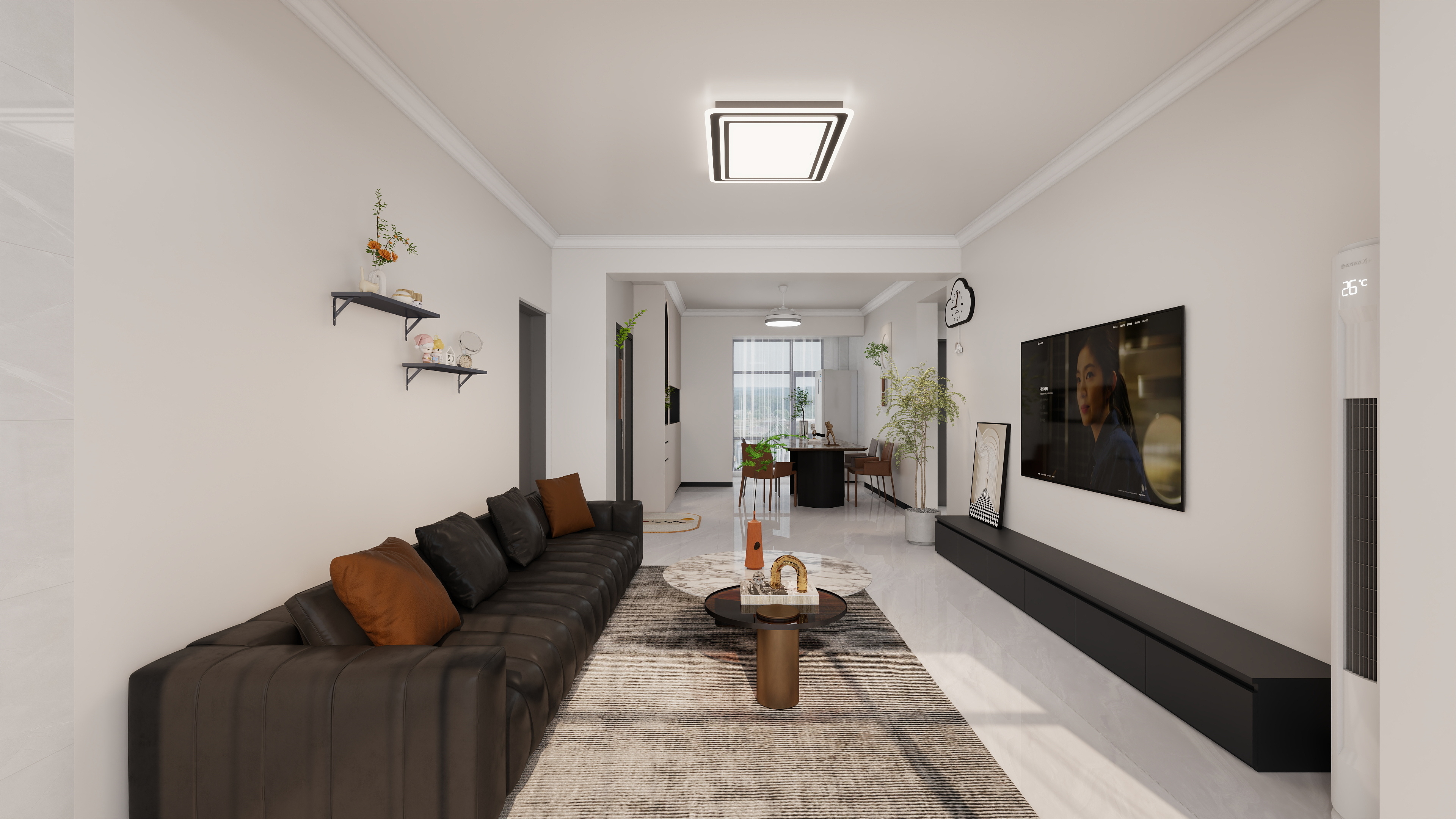 室内设计师Mr徐-龙飞众望城115m²现代黑白灰3室装修效果图