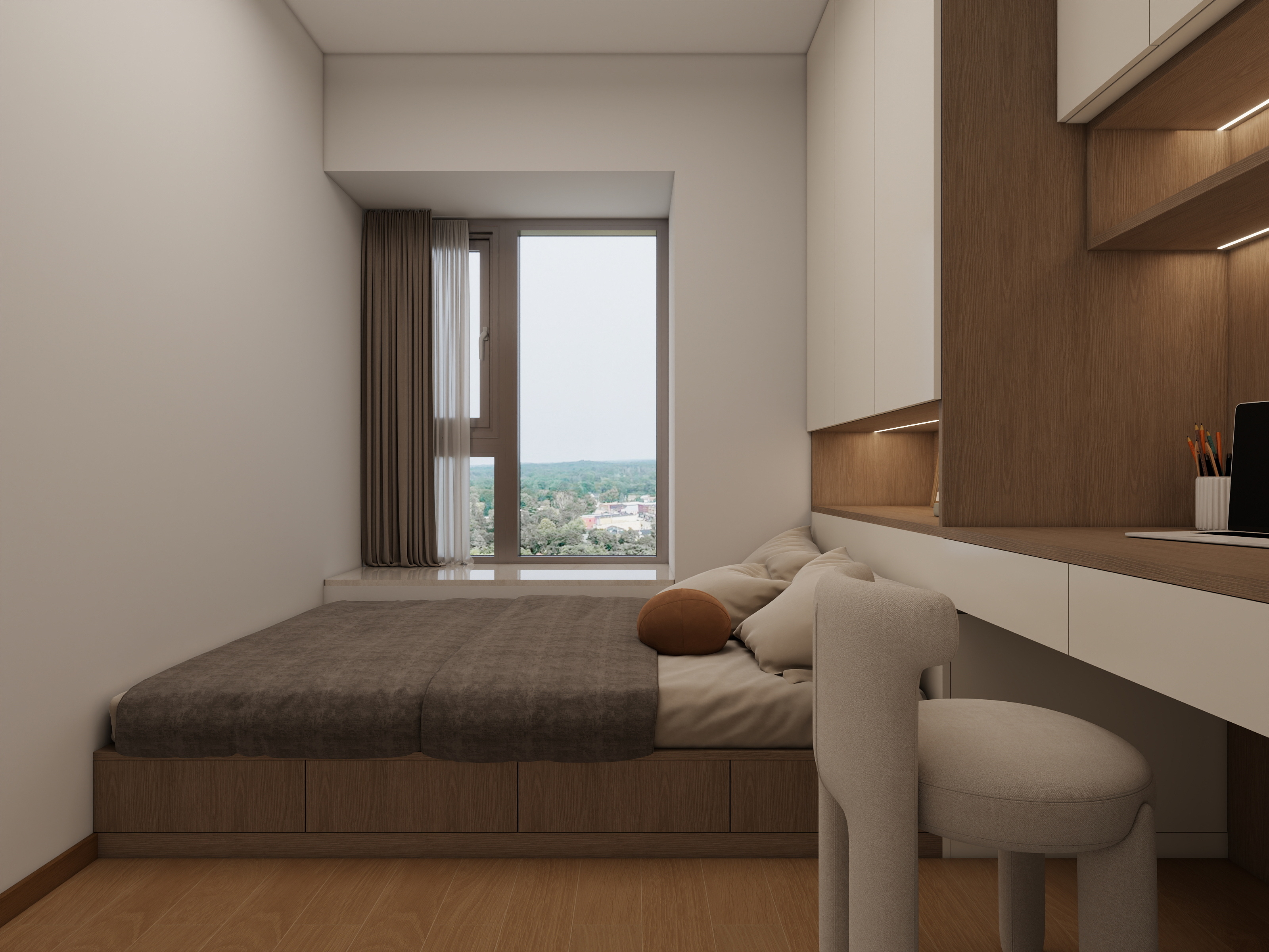 CrazyKen-时代倾城-2期94㎡3室装修效果图