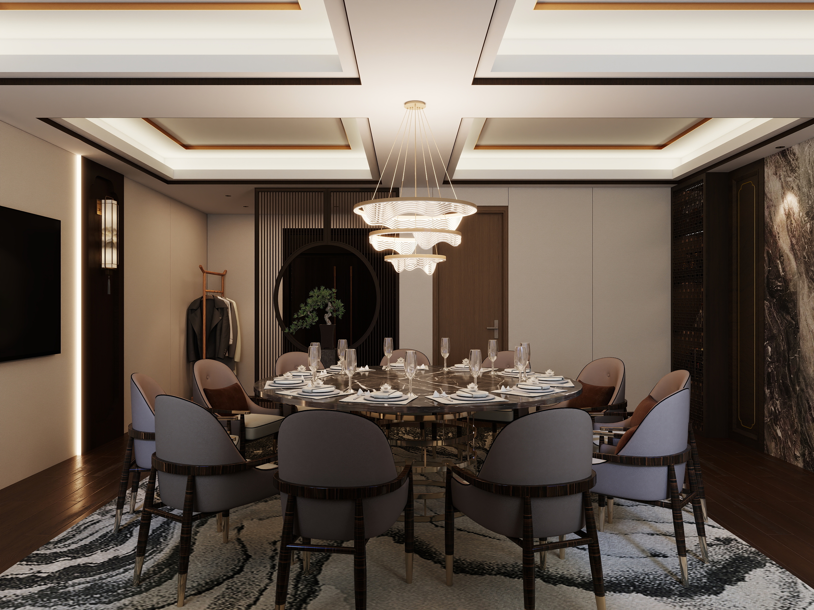 李青越-160平工装包房办公室 装修效果图