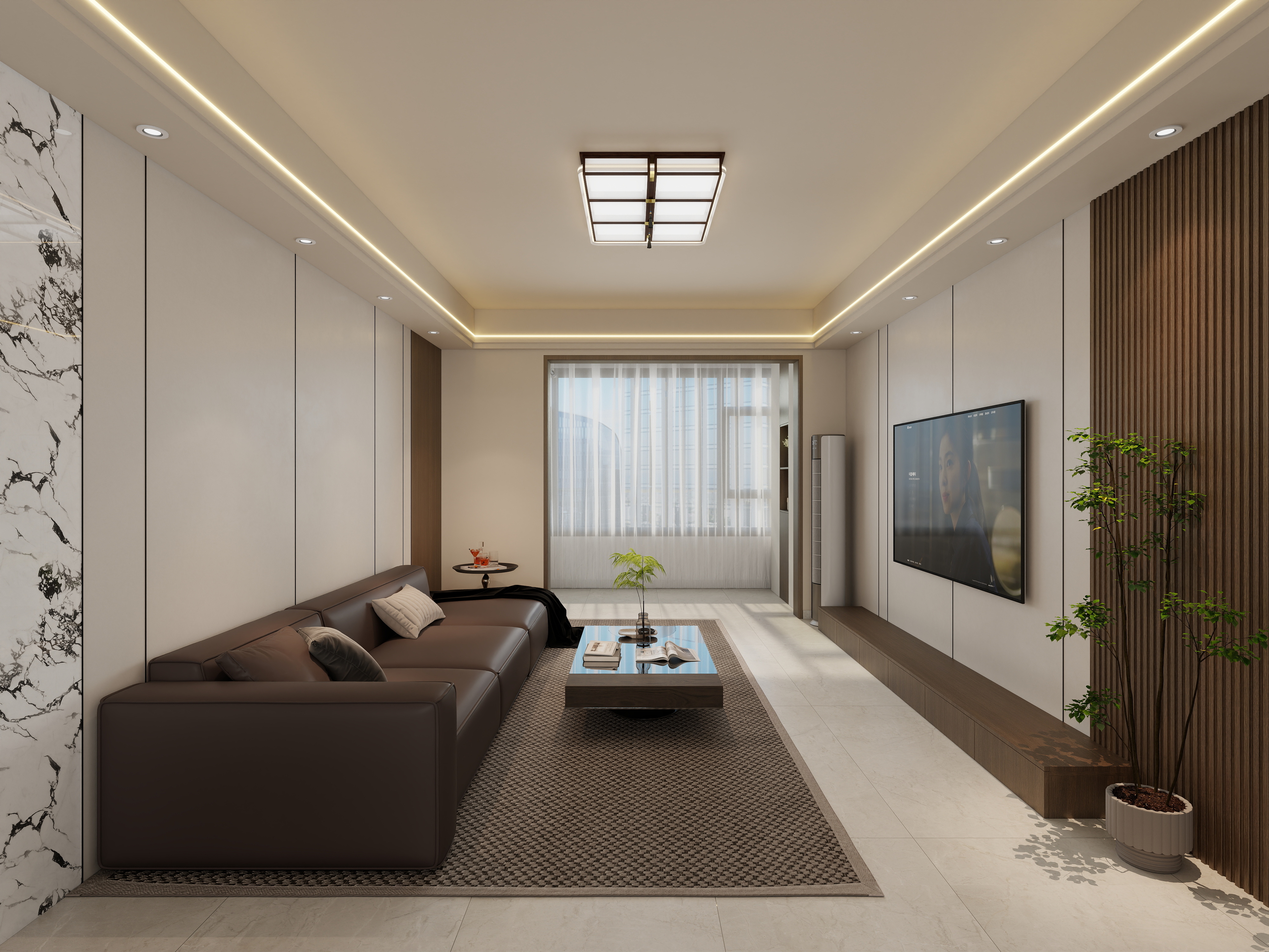 室内设计师Mr徐-小区房130㎡现代原木风4室装修效果图