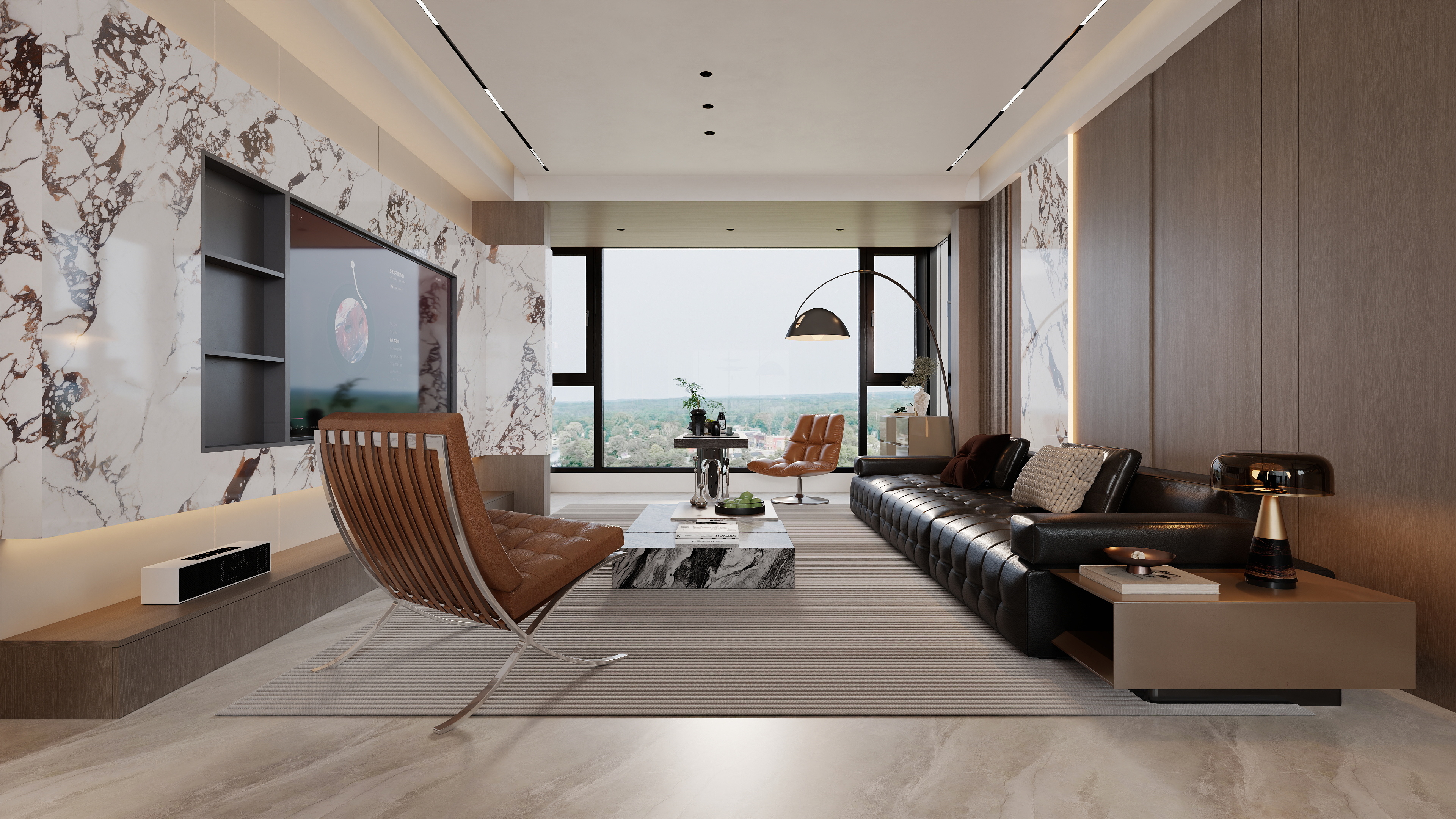 至简名设-文稳康-《钧明城》148平现代意式|四居室装修效果图