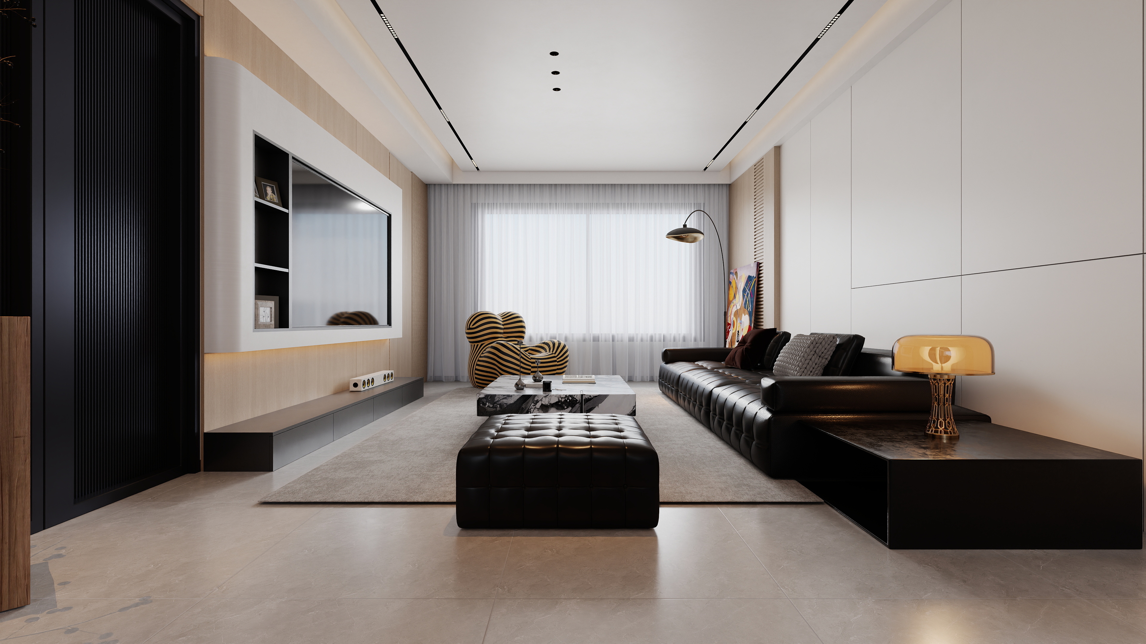 至简名设-文稳康-《东方一号》116平现代简约|三居室装修效果图