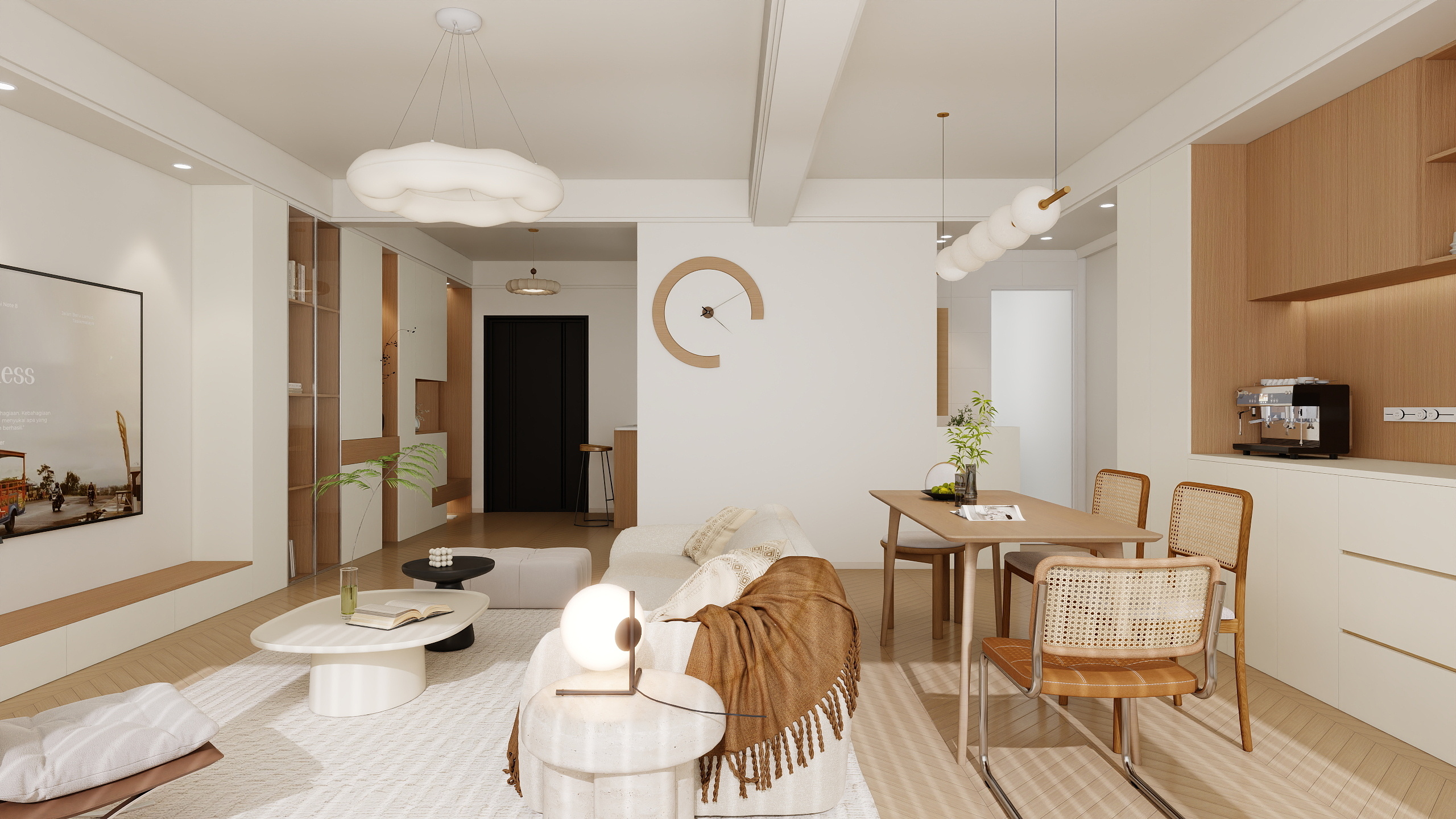 李青越-95平原木奶油两居室装修效果图