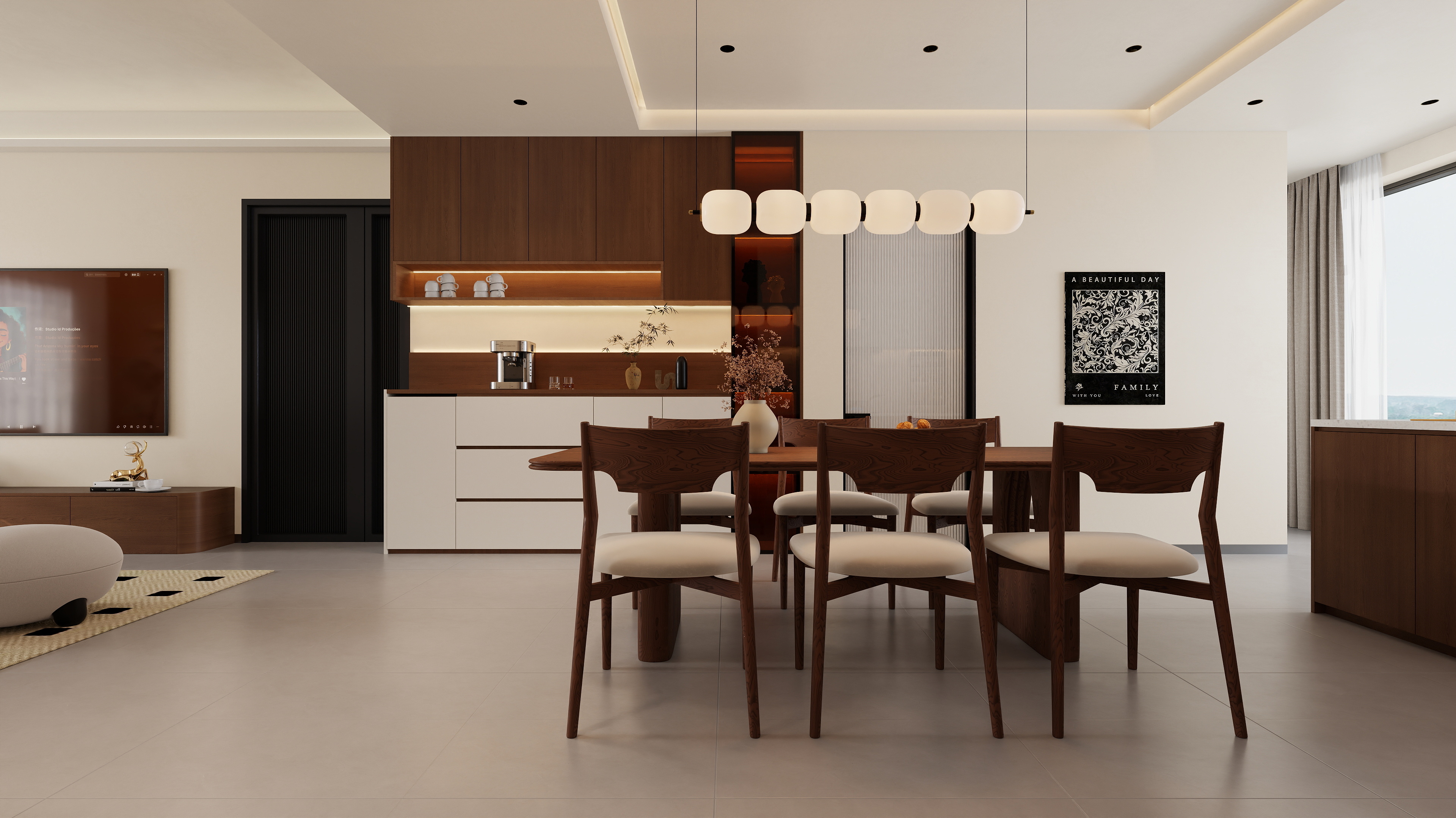 至简名设-文稳康-《东方一号》108平现代中古|三居室装修效果图