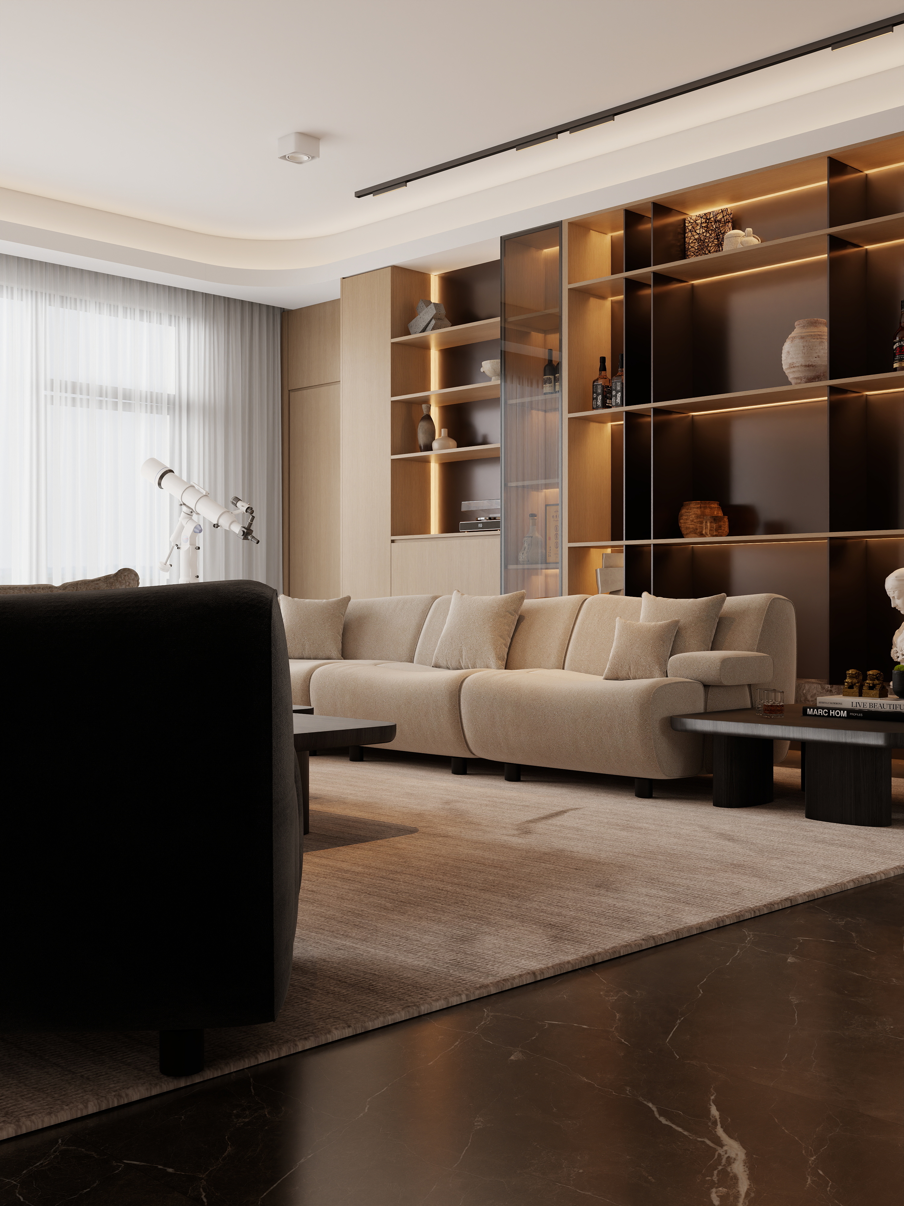 至简名设-文稳康-《白桦林隐》226平现代极简 |四居室装修效果图