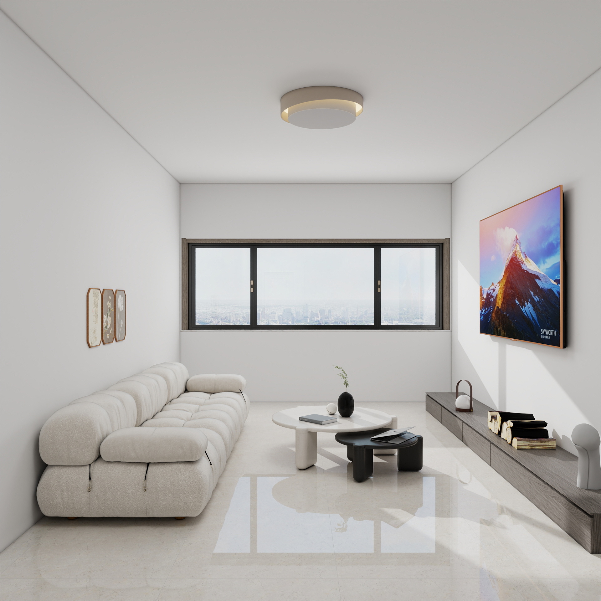 吴爽-94m²现代简约风格设计 装修效果图