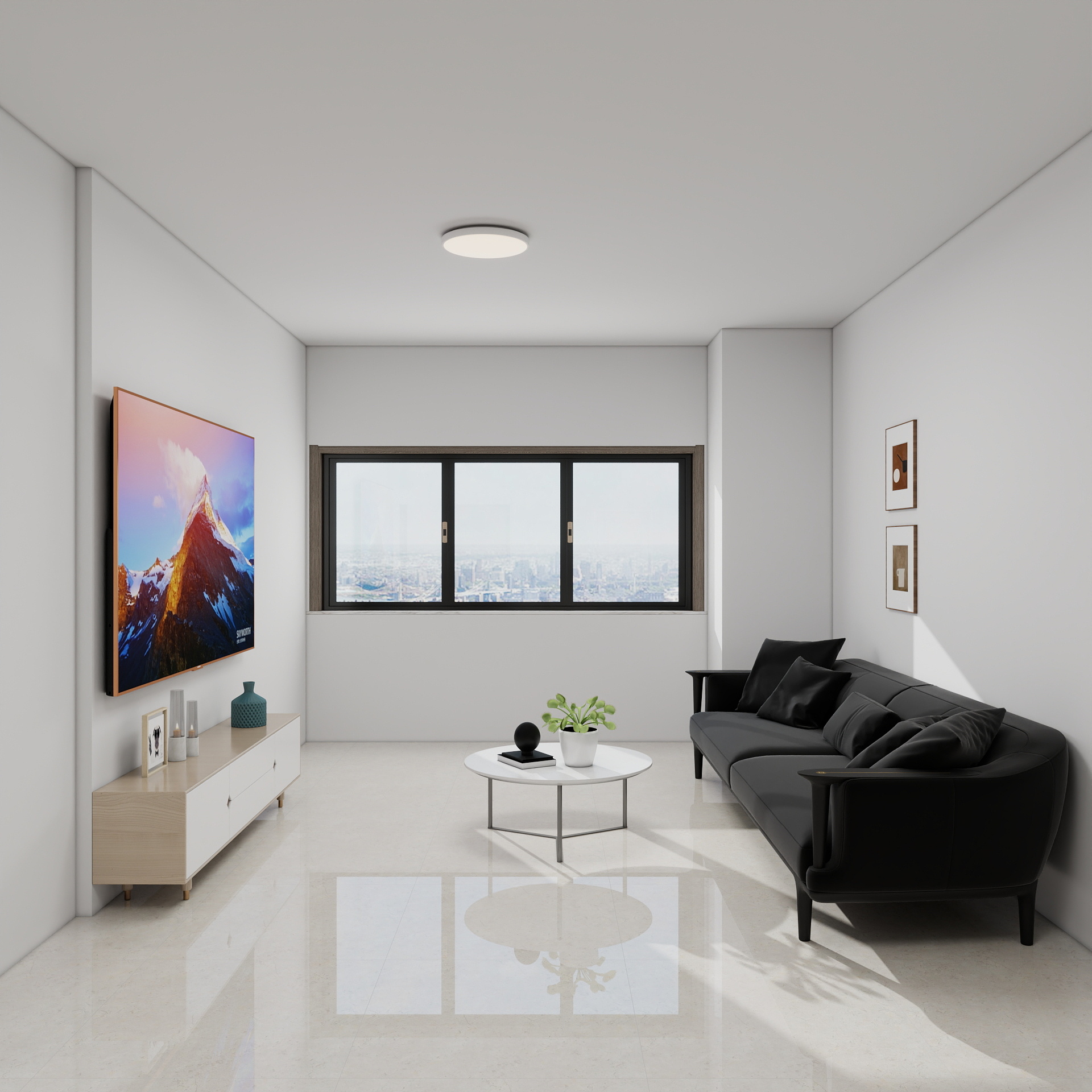 吴爽-97m²现代简约风格设计 装修效果图