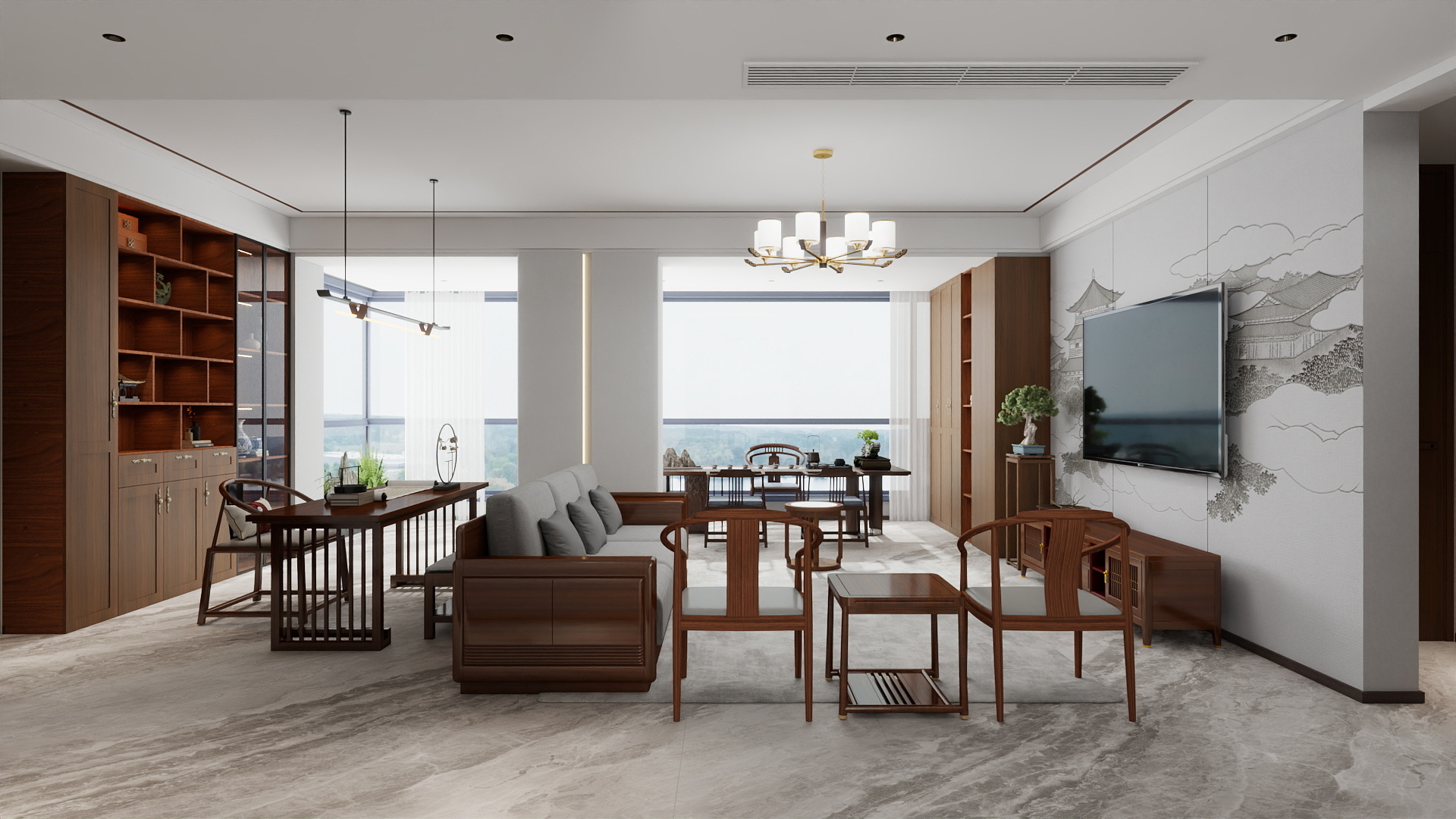 陈晓婷-建投博府144㎡3室装修效果图