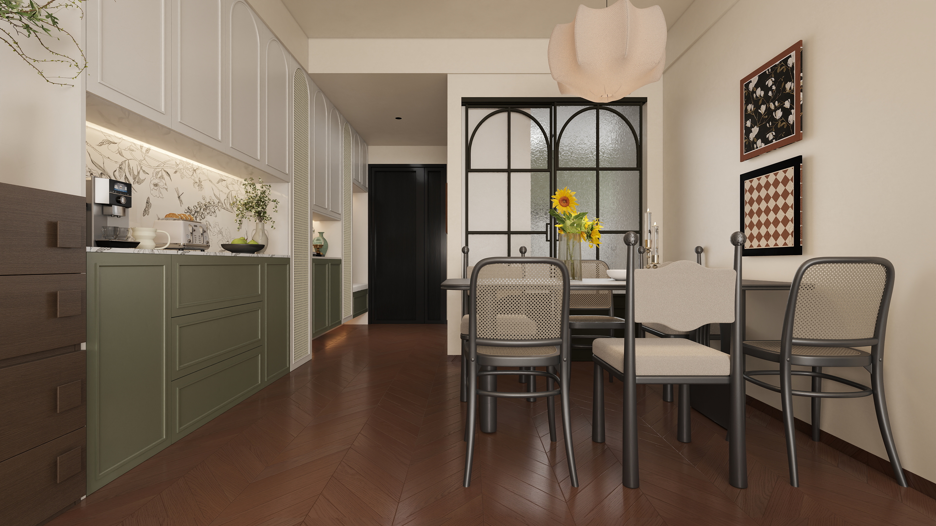 至简名设-文稳康-《仁怀》129平法式中古|四居室装修效果图