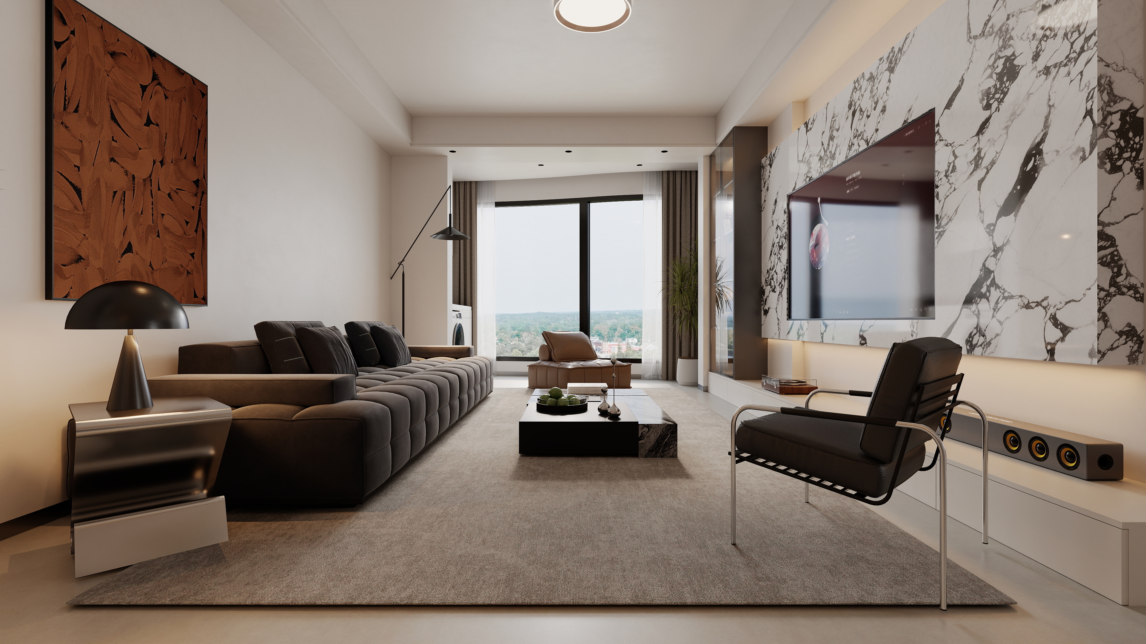 至简名设-文稳康-《名仕公馆》108平现代简约|三居室装修效果图