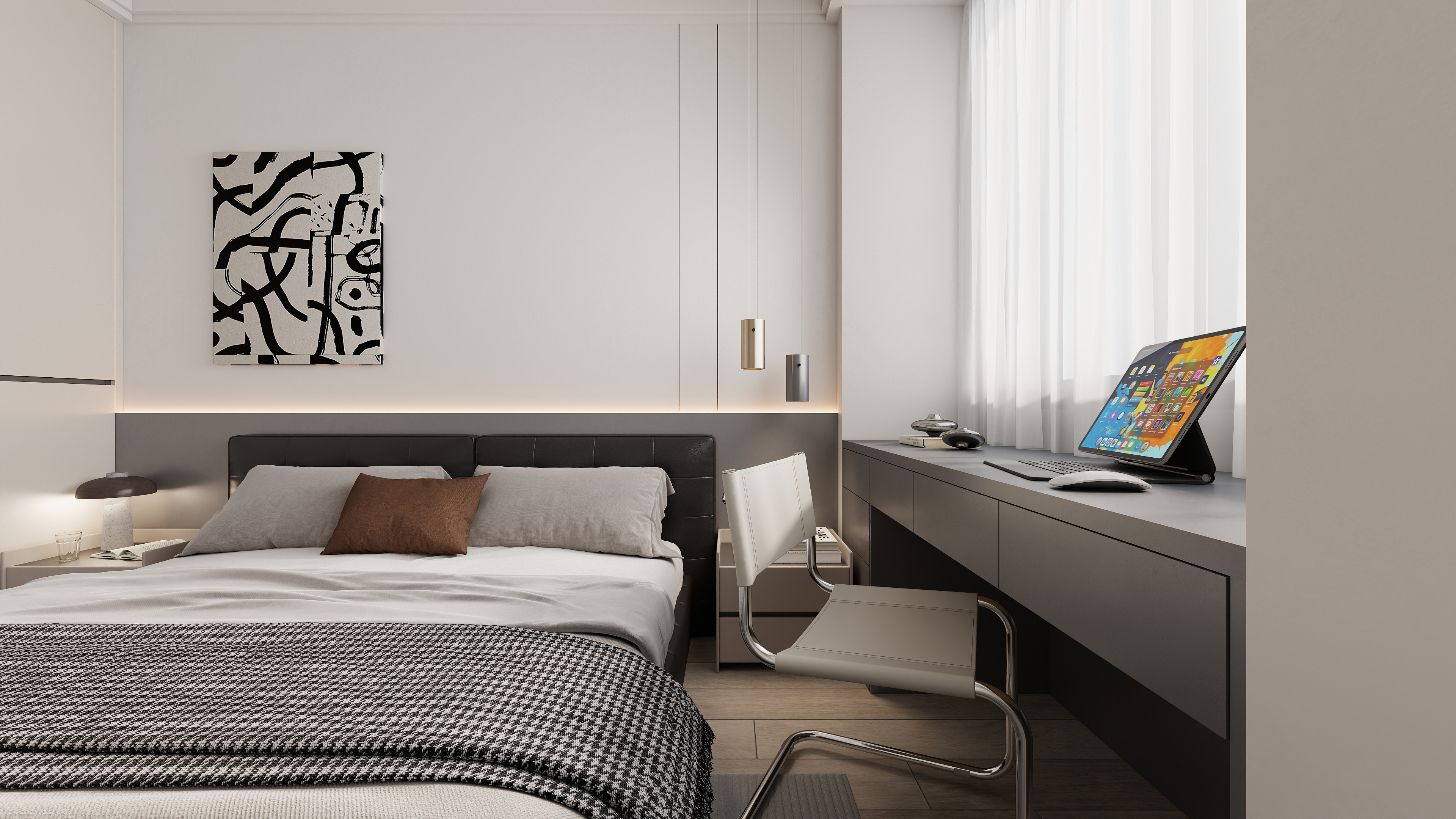 至简名设-文稳康-《汉龙一号 》129平现代简约|四居室装修效果图