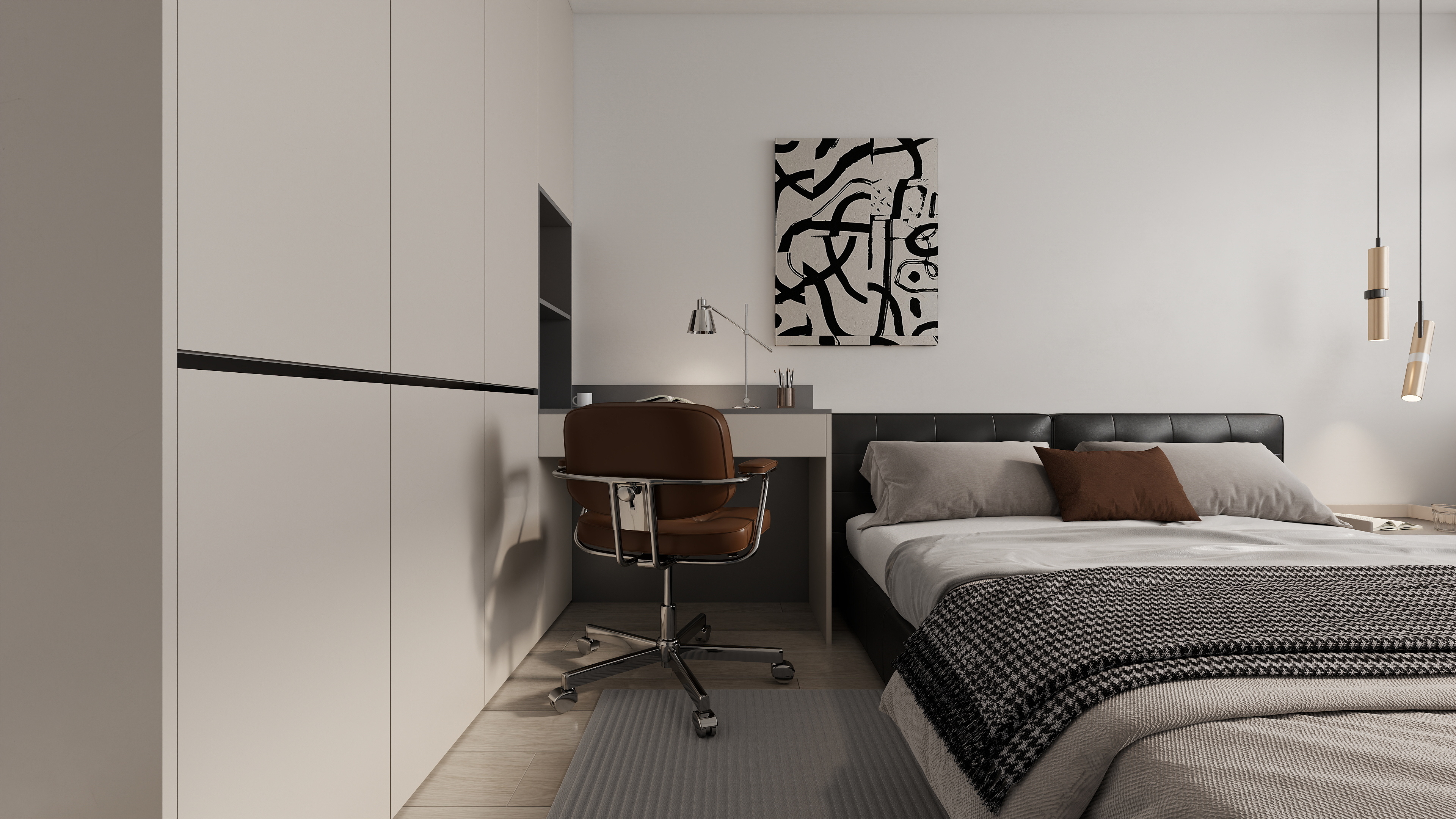 至简名设-文稳康-《汉龙一号 》129平现代简约|四居室装修效果图