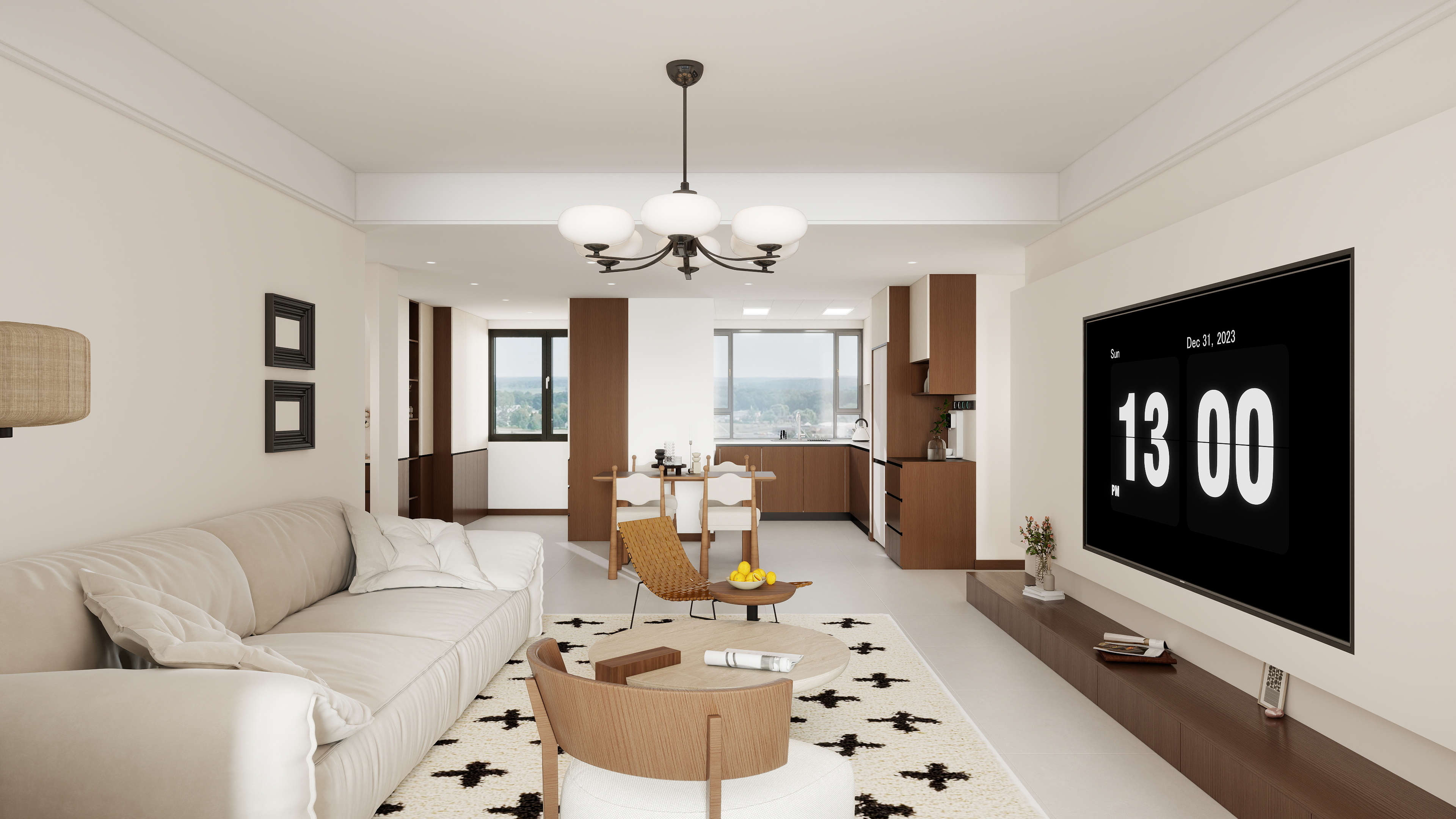 李青越-131方中古风三居室 装修效果图