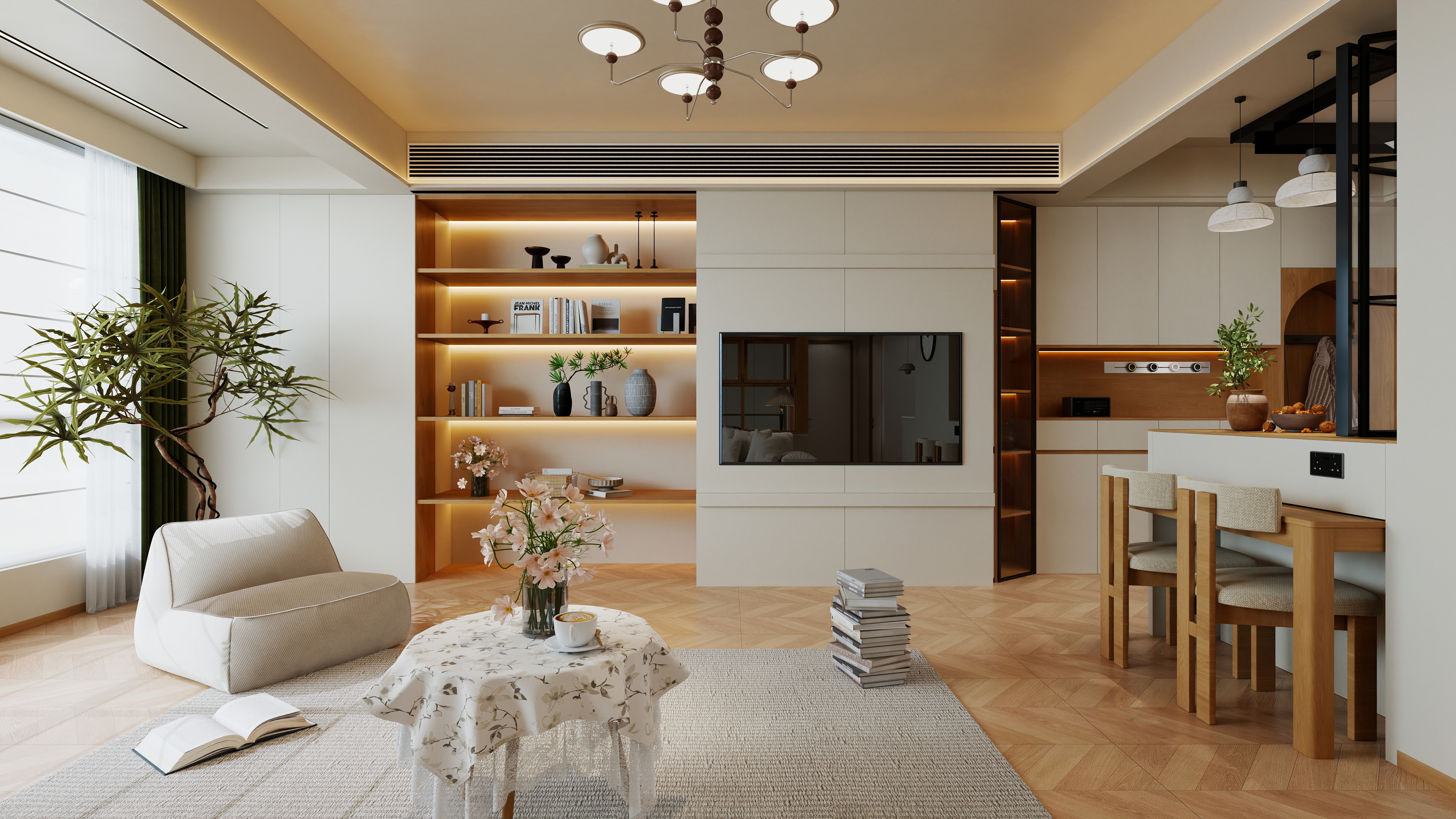 壹贰叁设计工作室-春悦里一层客餐厅装修效果图第2张